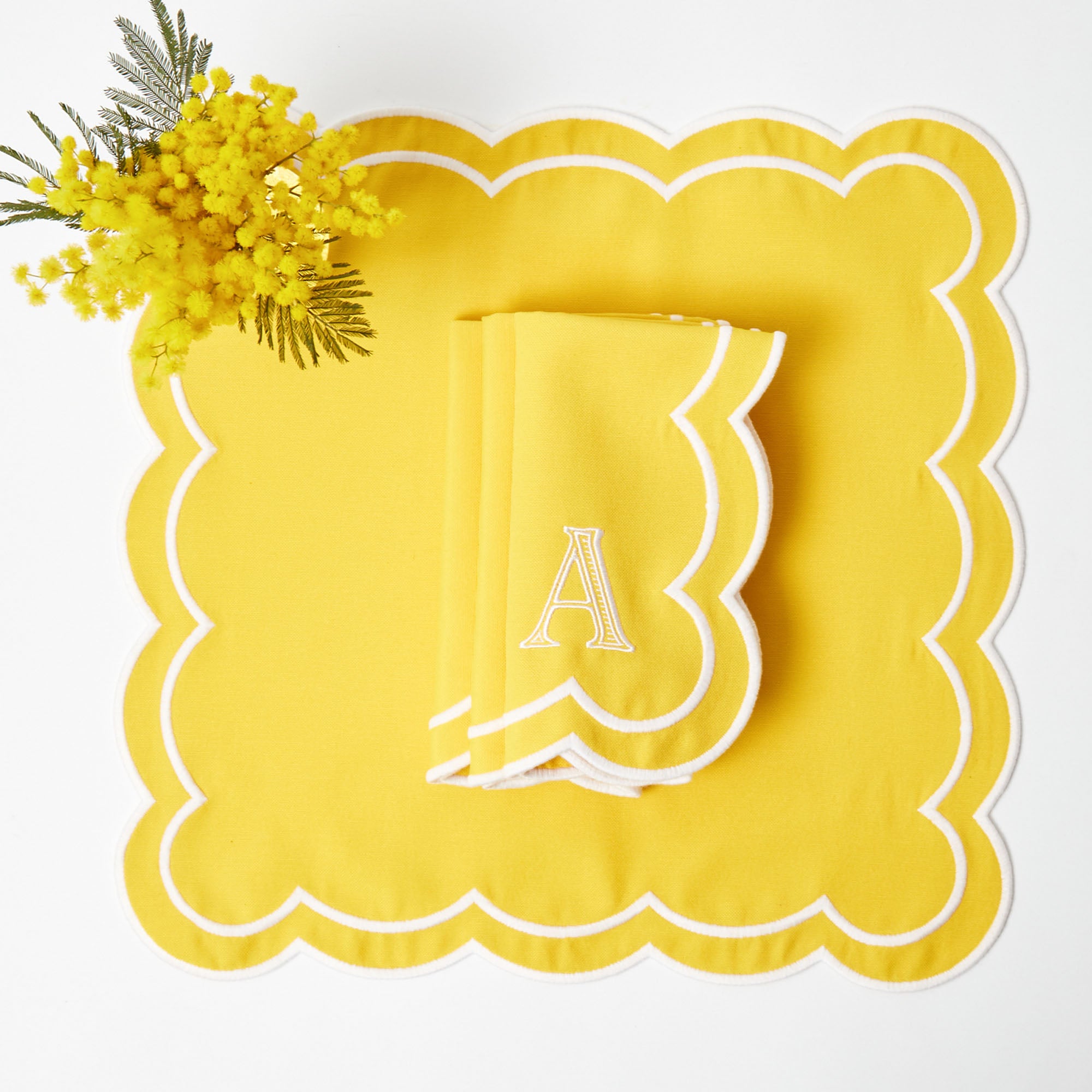 Yellow Appliqué Napkins (Set of 4)