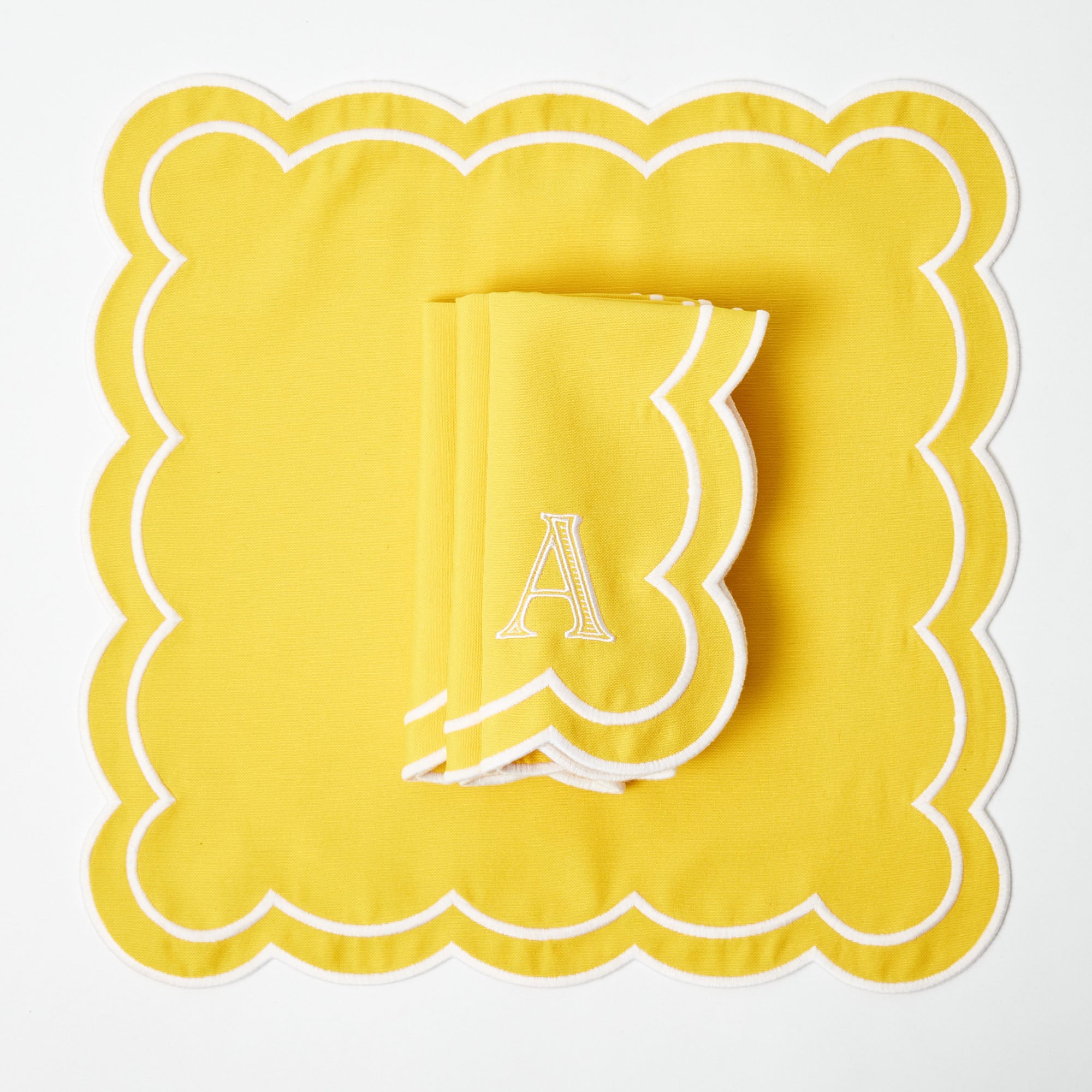 Yellow Appliqué Napkins (Set of 4)