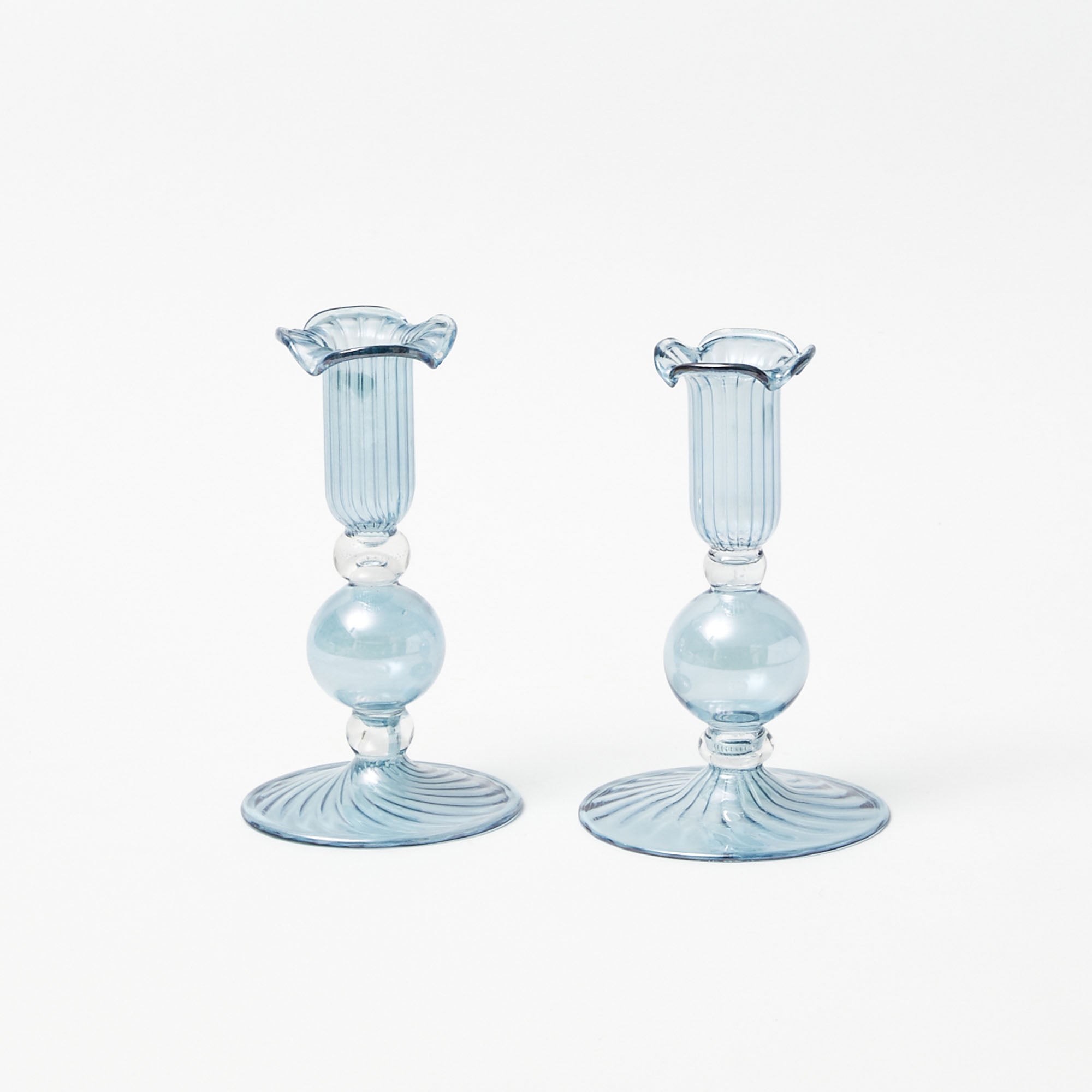 Small Eden Blue Candle Holder (Pair)