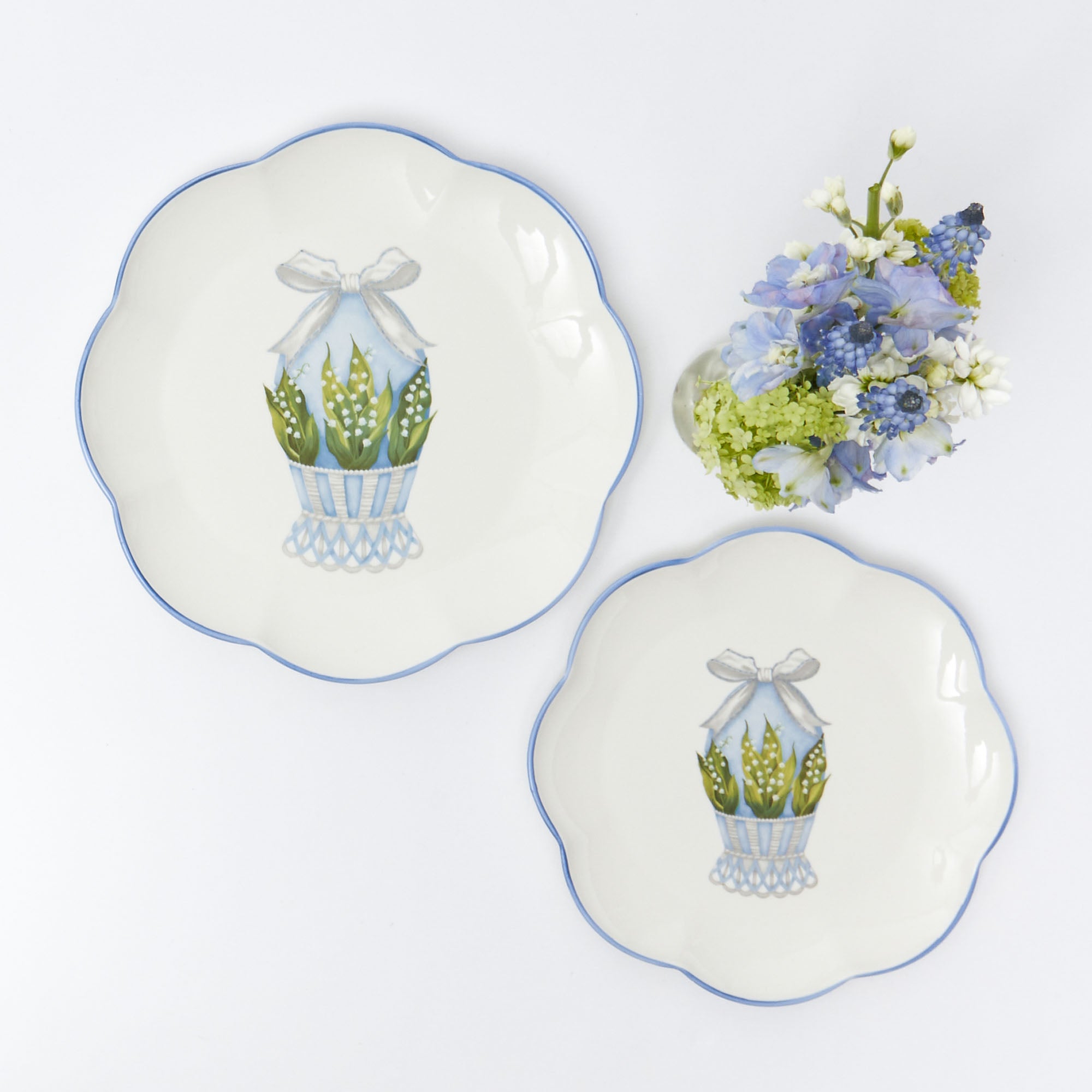 Scalloped Blue Easter Starter Plate