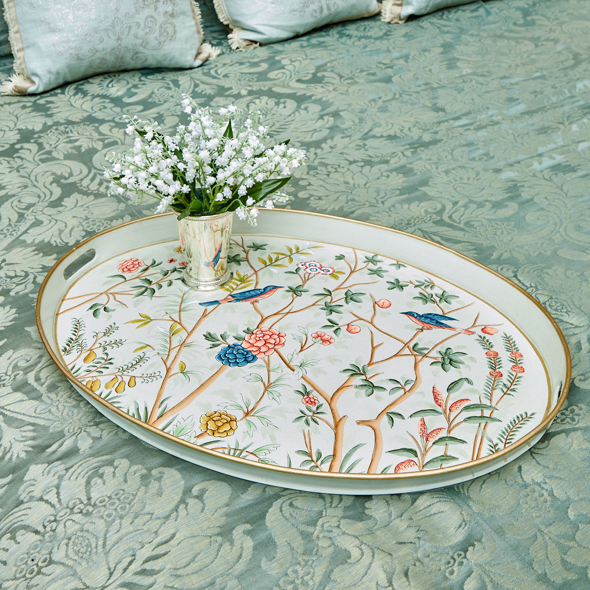 Chinoiserie Tole Oval Tray