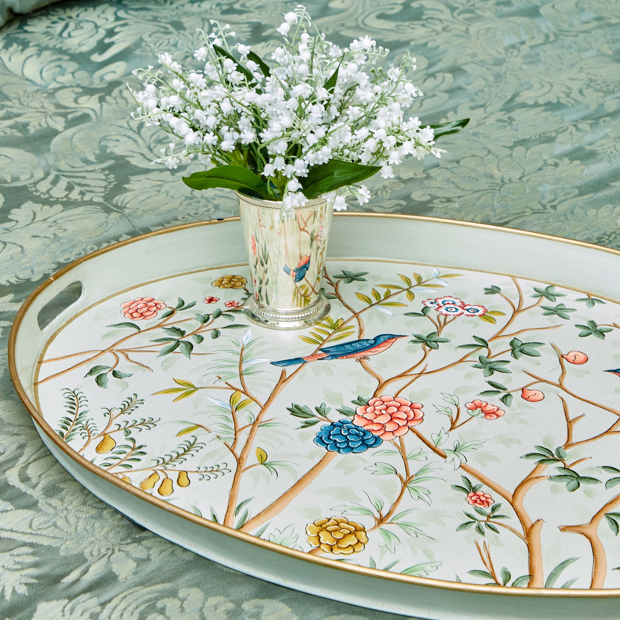 Chinoiserie Tole Oval Tray