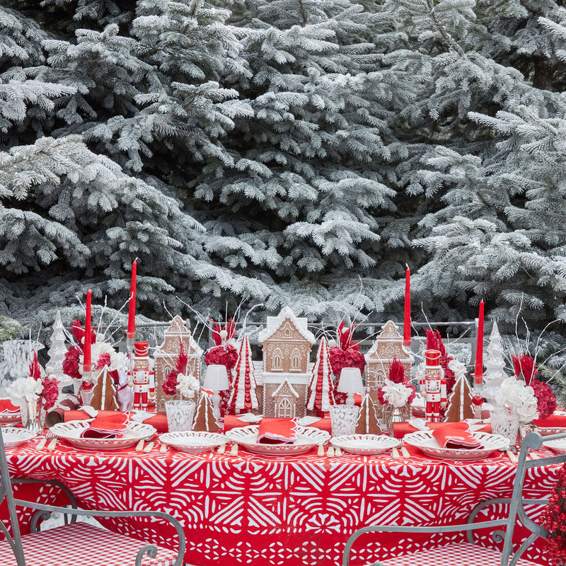 Christmas white embroidered napkins, holiday table decor, cloth
