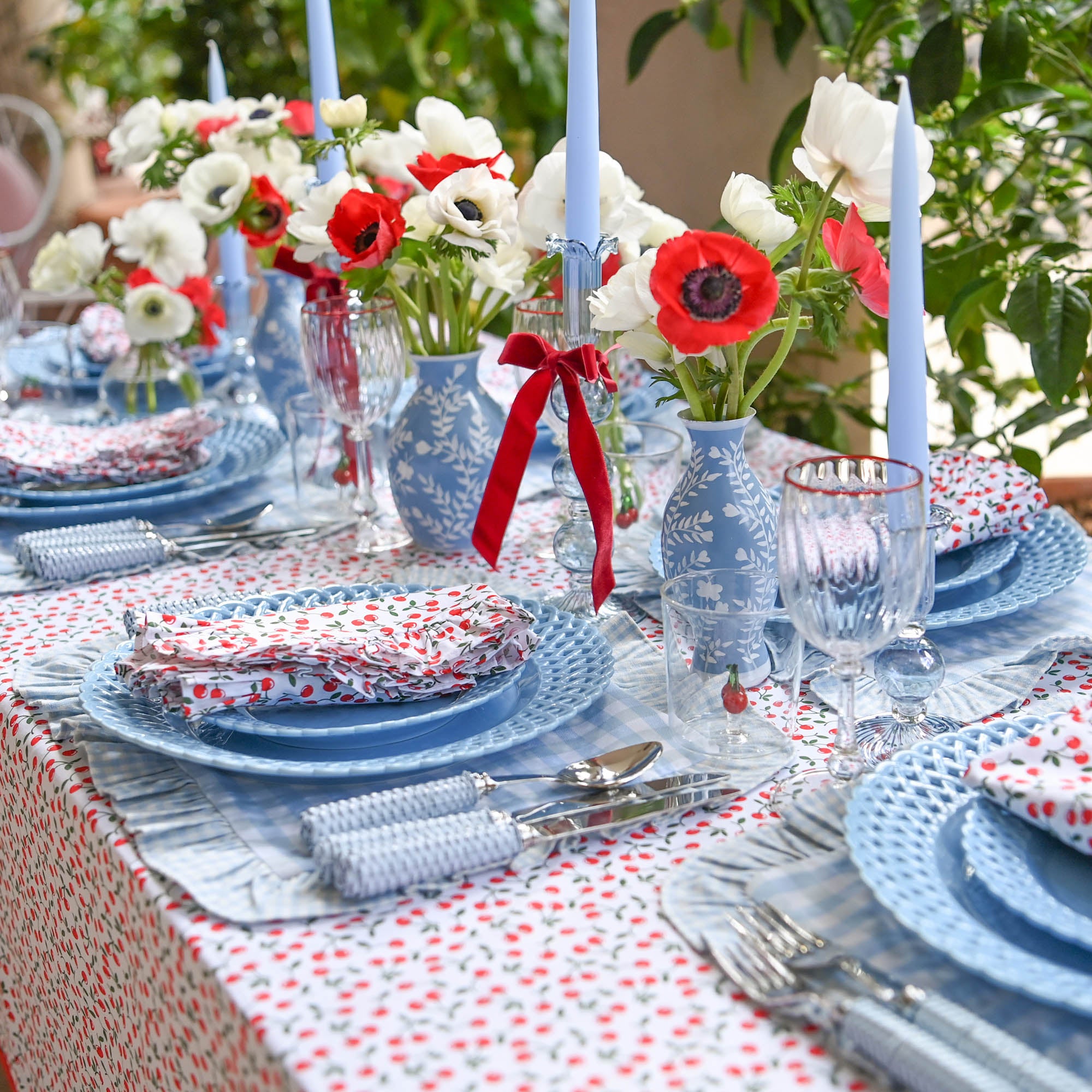 Cherry Ruffle Napkins (Set of 4)