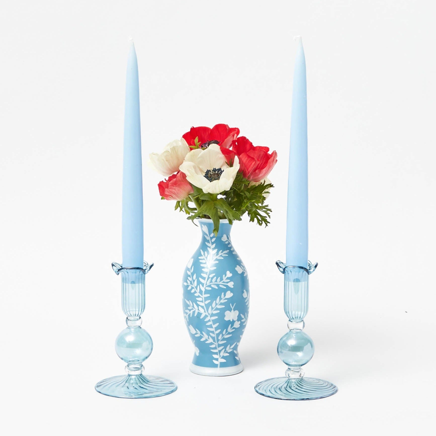 Small Eden Blue Candle Holder (Pair)