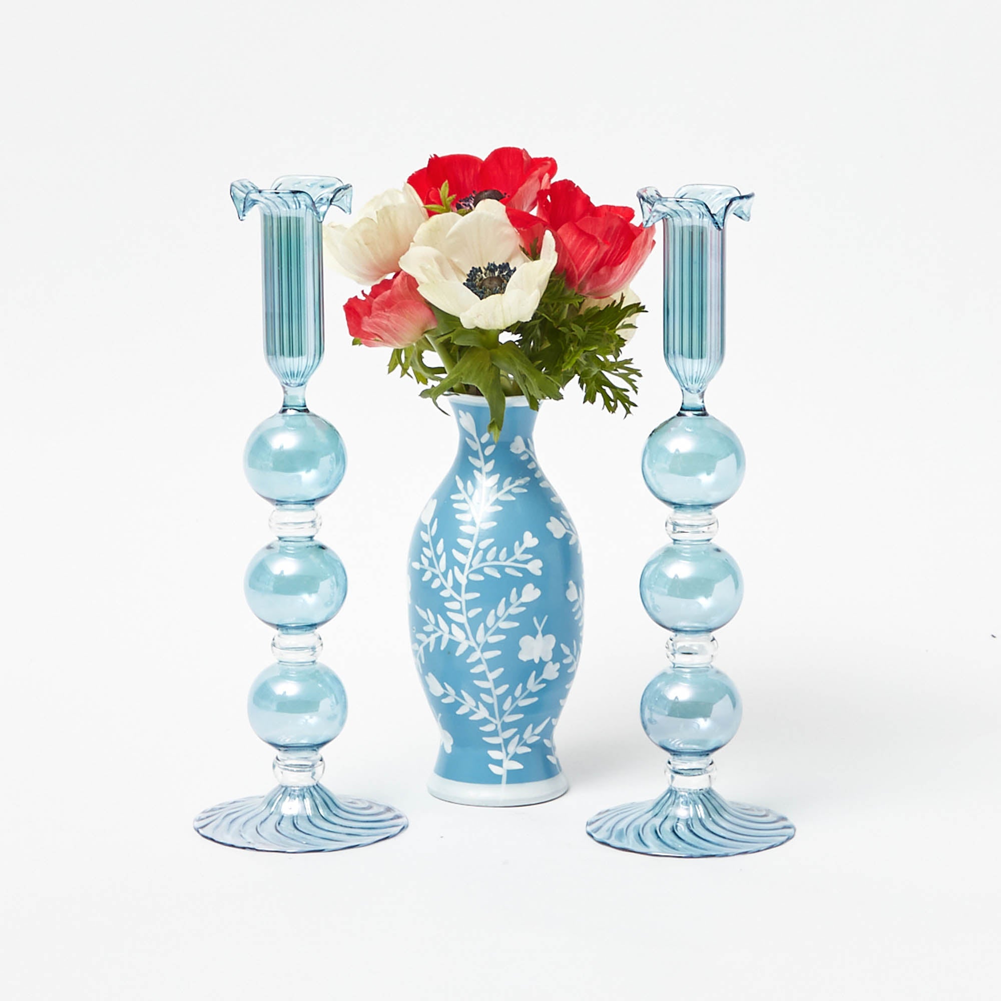 Eden Blue Candle Holder (Pair)