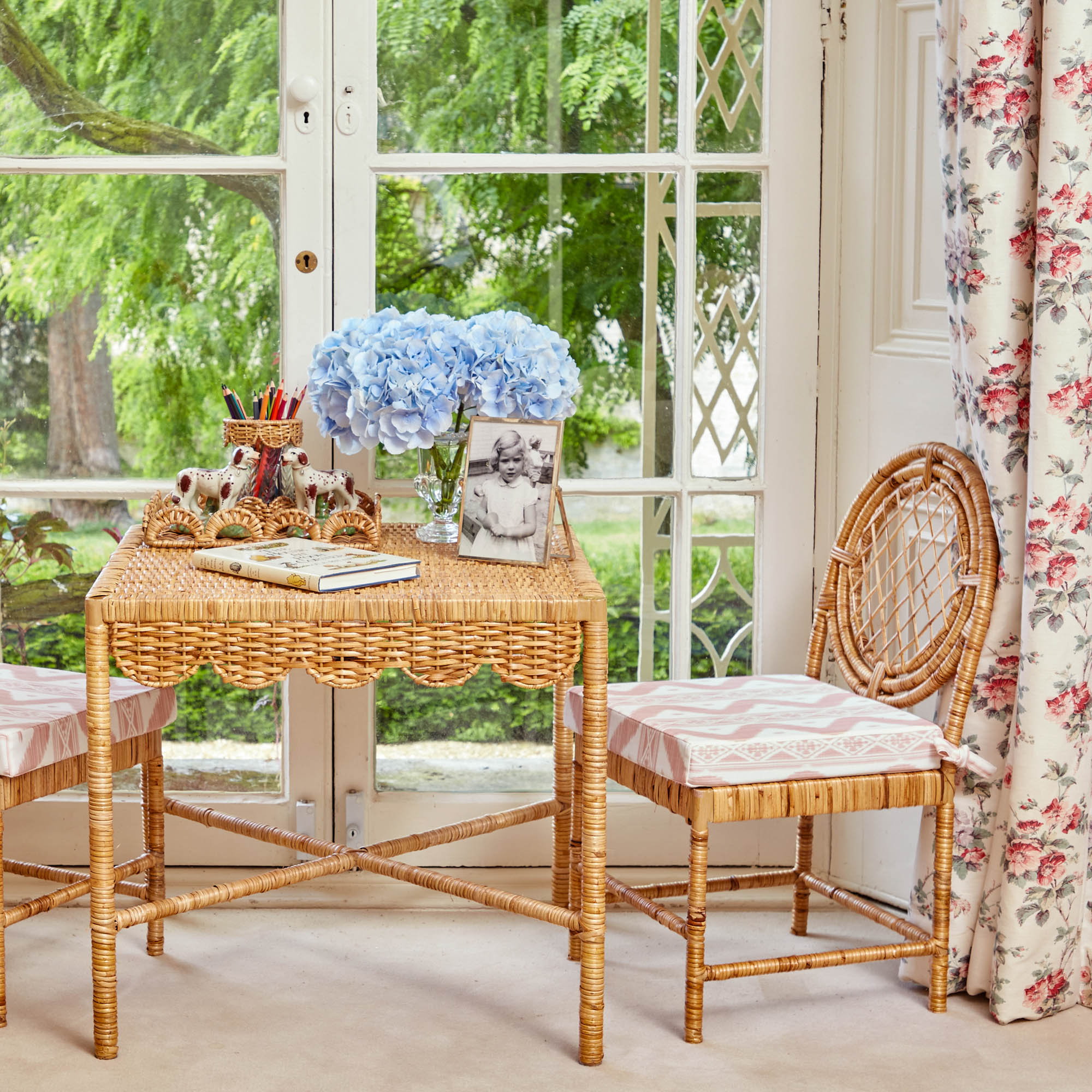 Small Rattan Table & Chair Set