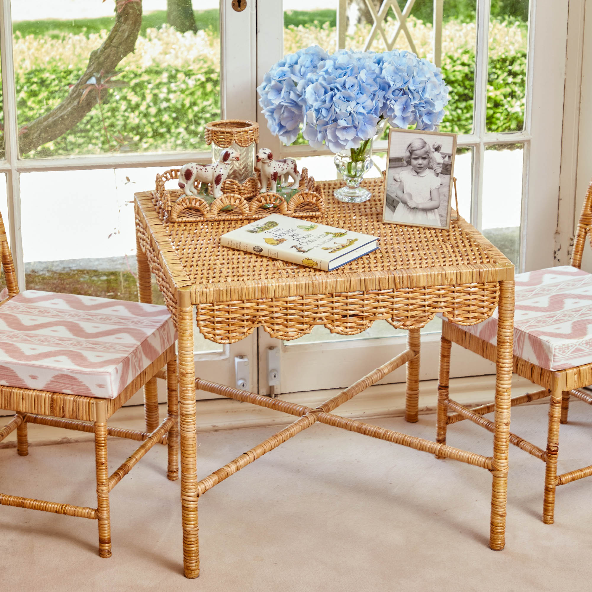 Small Rattan Table & Chair Set