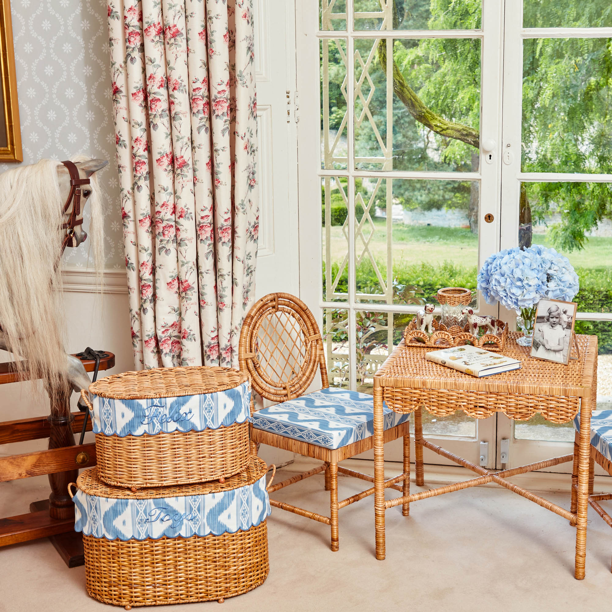 Small Rattan Table & Chair Set