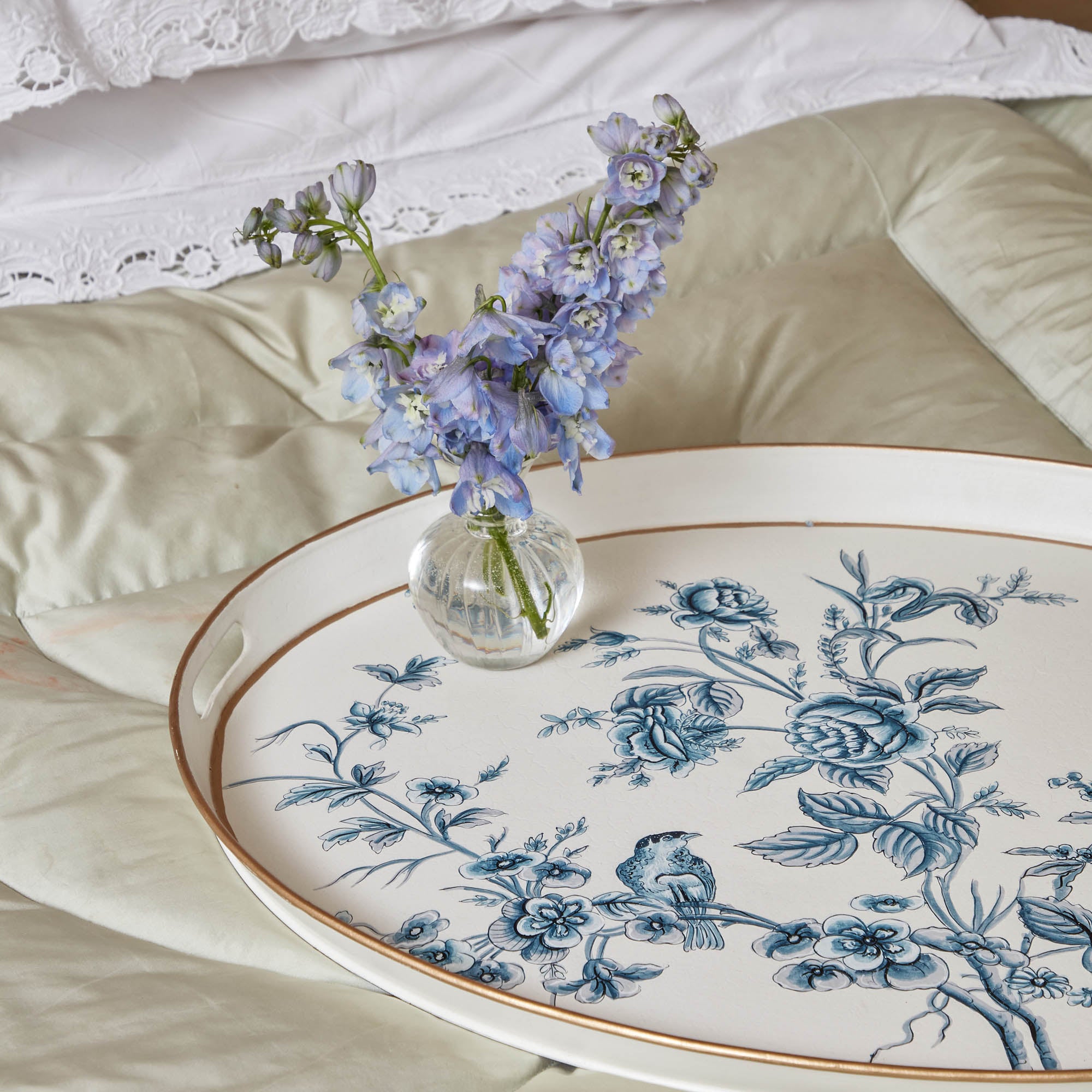 Floral Tole Oval Tray