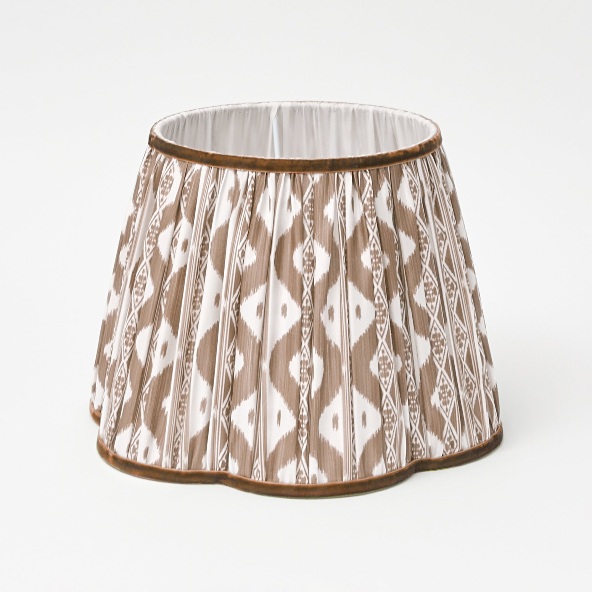 Rattan Bardot Lamp with Chocolate Ikat Shade (30cm)