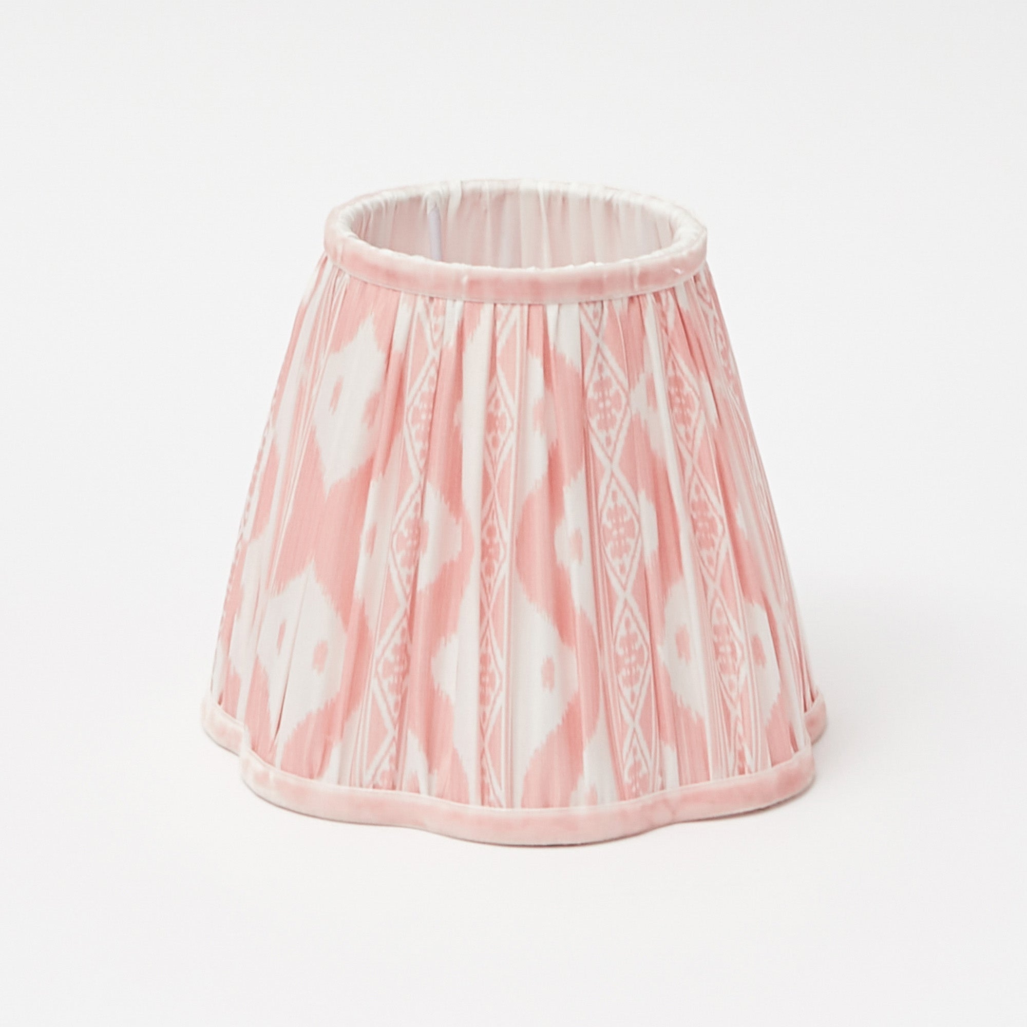 Rattan Bardot Rechargeable Lamp with Pink Ikat Shade (18cm)