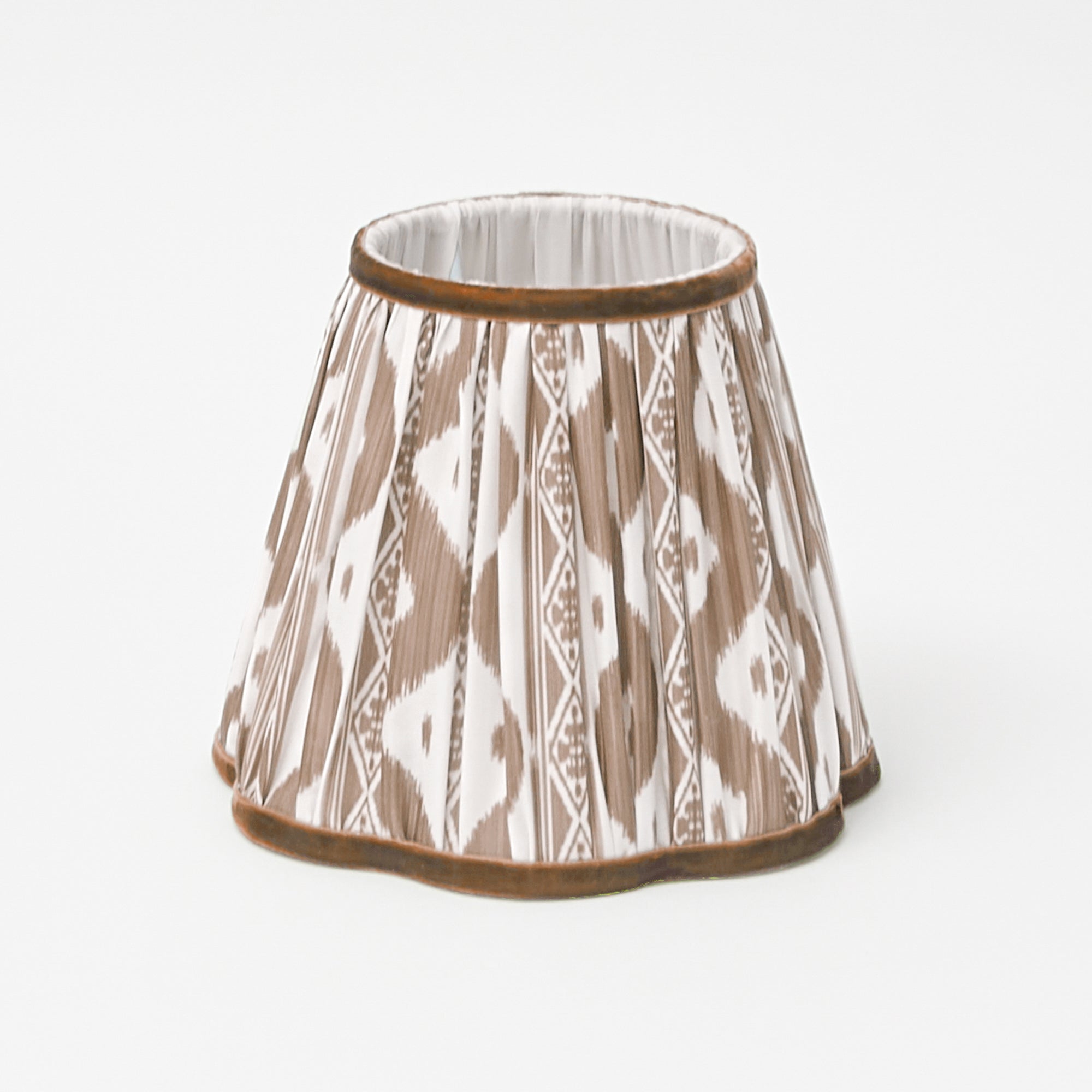 Rechargeable Lamp with Chocolate Ikat Shade (18cm)