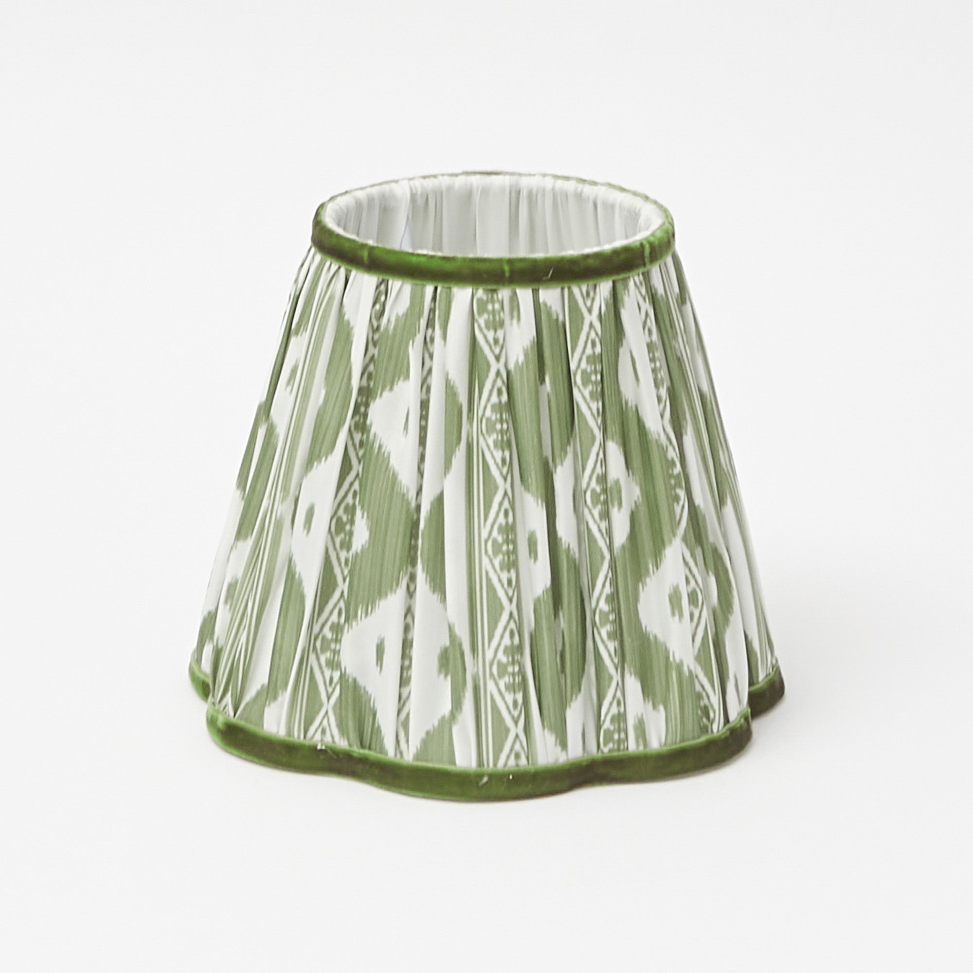 Rechargeable Lamp with Olive Ikat Shade (18cm)