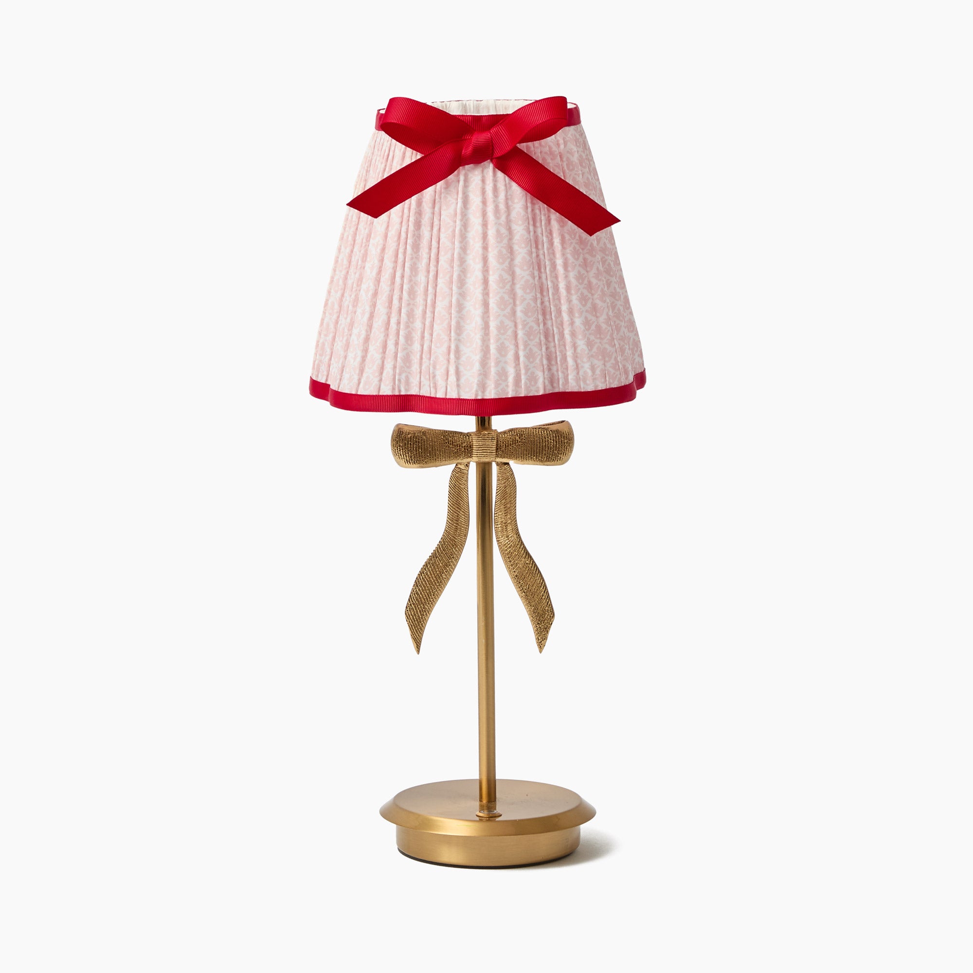 Marilyn Bow Rechargeable Lamp with Pink & Red Bow Shade (18cm)