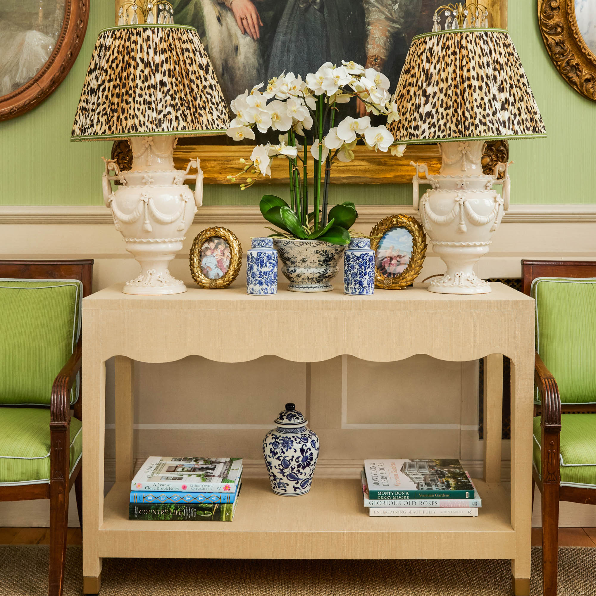 Round Chinoiserie Ginger Jars (Pair)