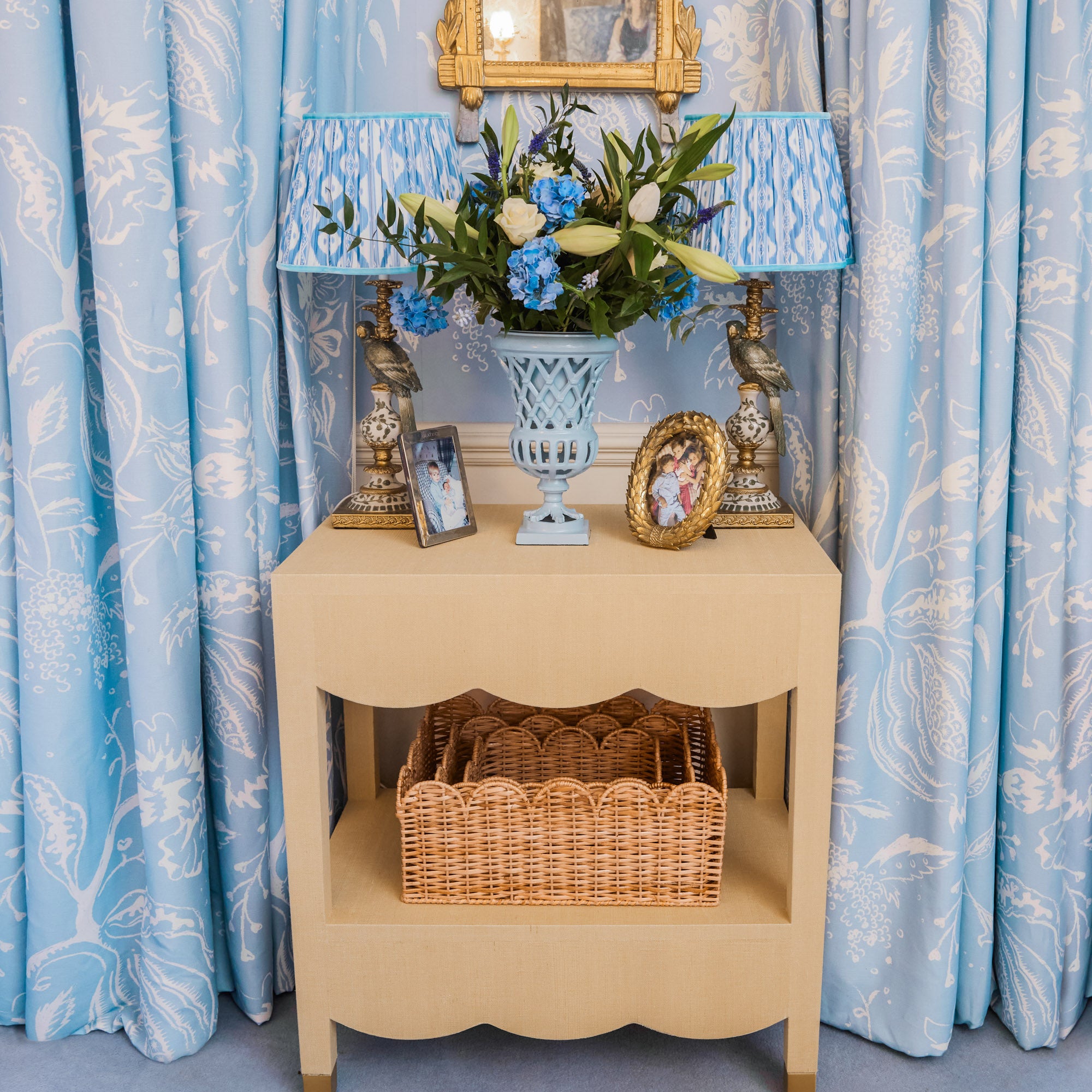 Small Adelaide Soft Blue Lattice Urn Vase