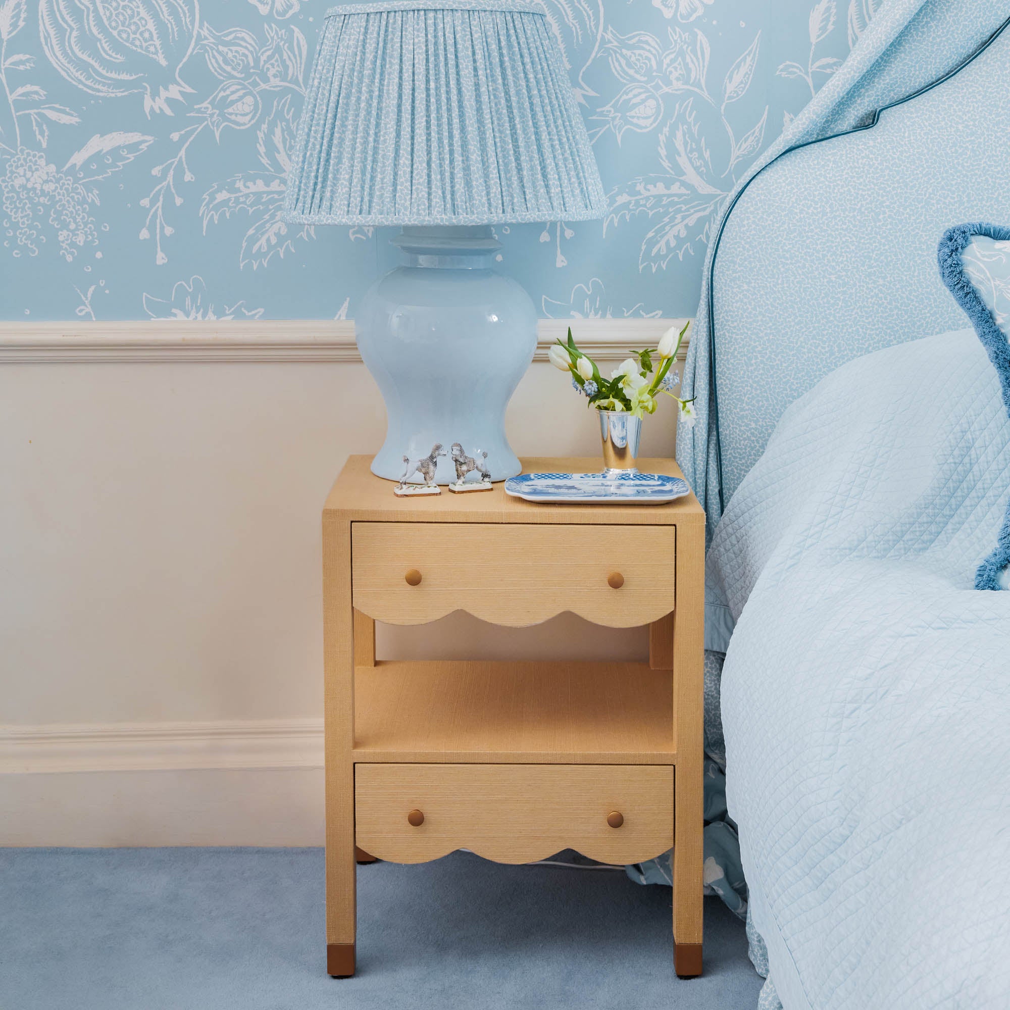 Juliette Grasscloth Bedside Table