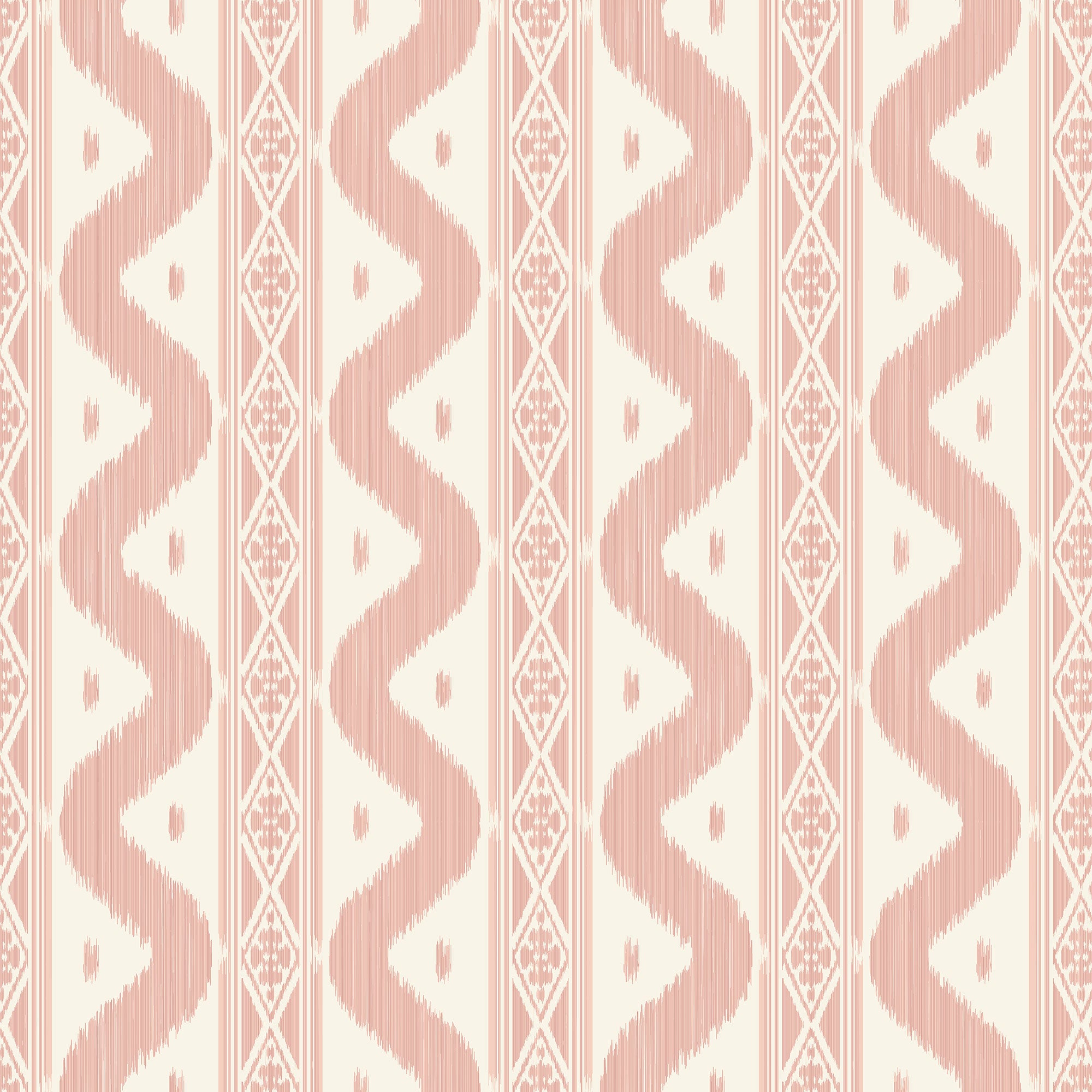 Pink Ikat Stripe Wallpaper