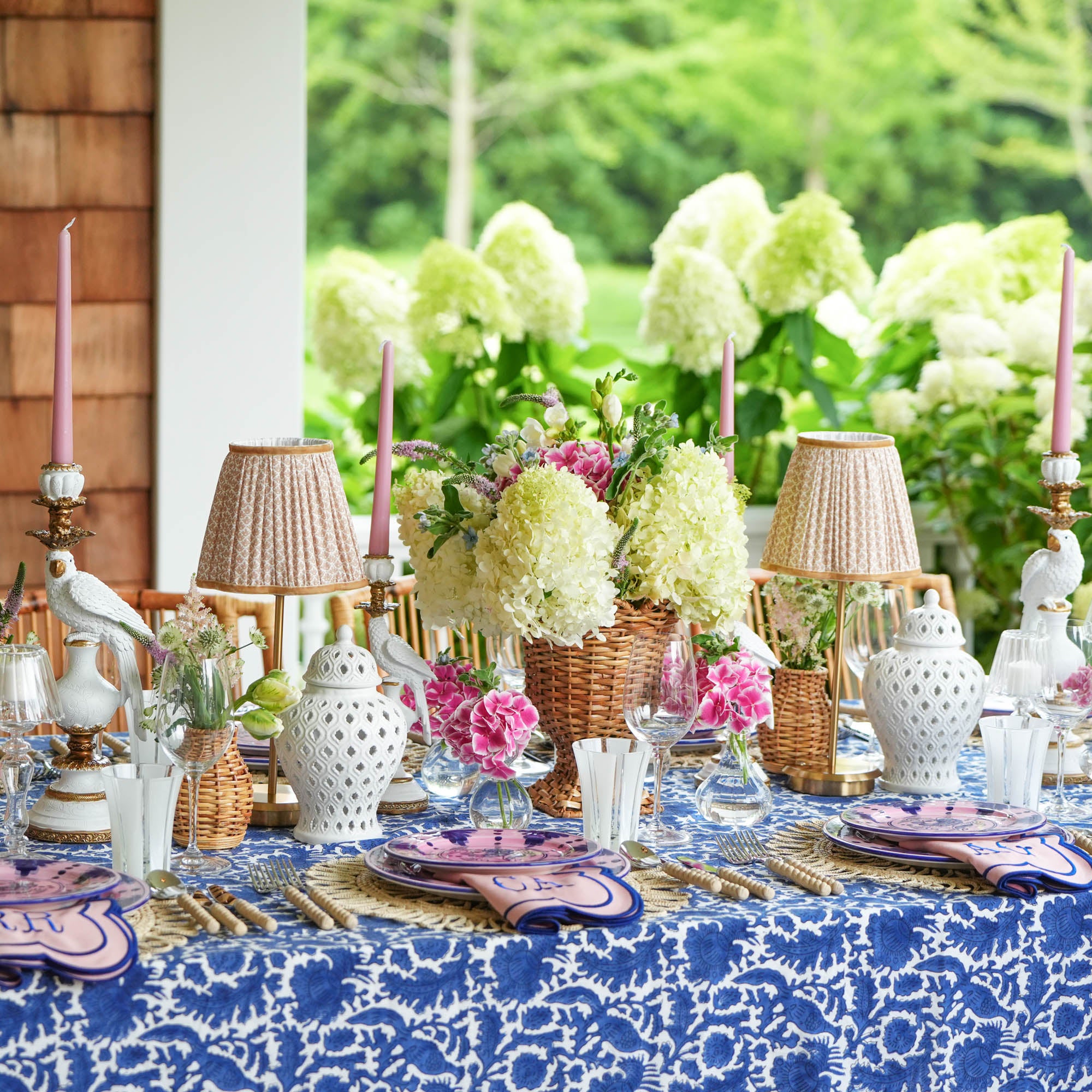 Navy Pheasant Tablecloth