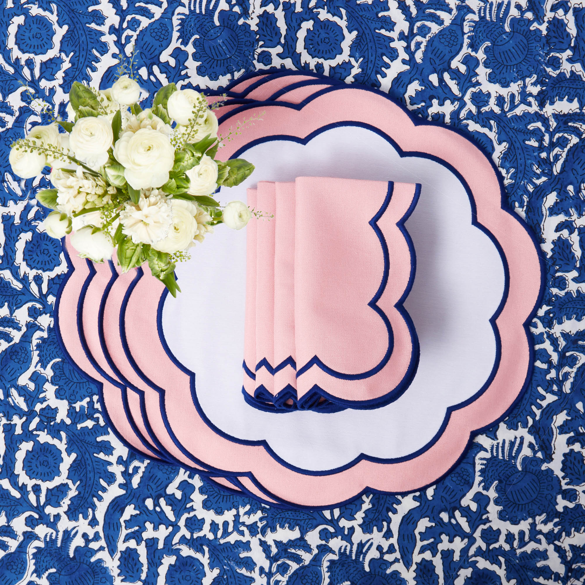 Sofia Pink Appliqué Placemats & Napkins (Set of 4)