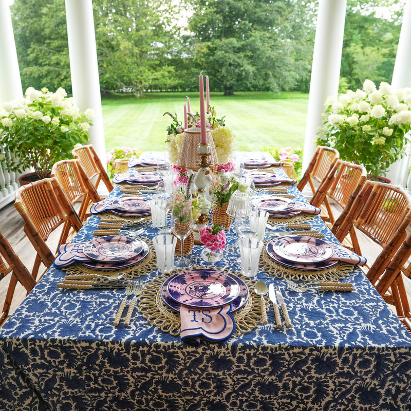 Navy Pheasant Tablecloth