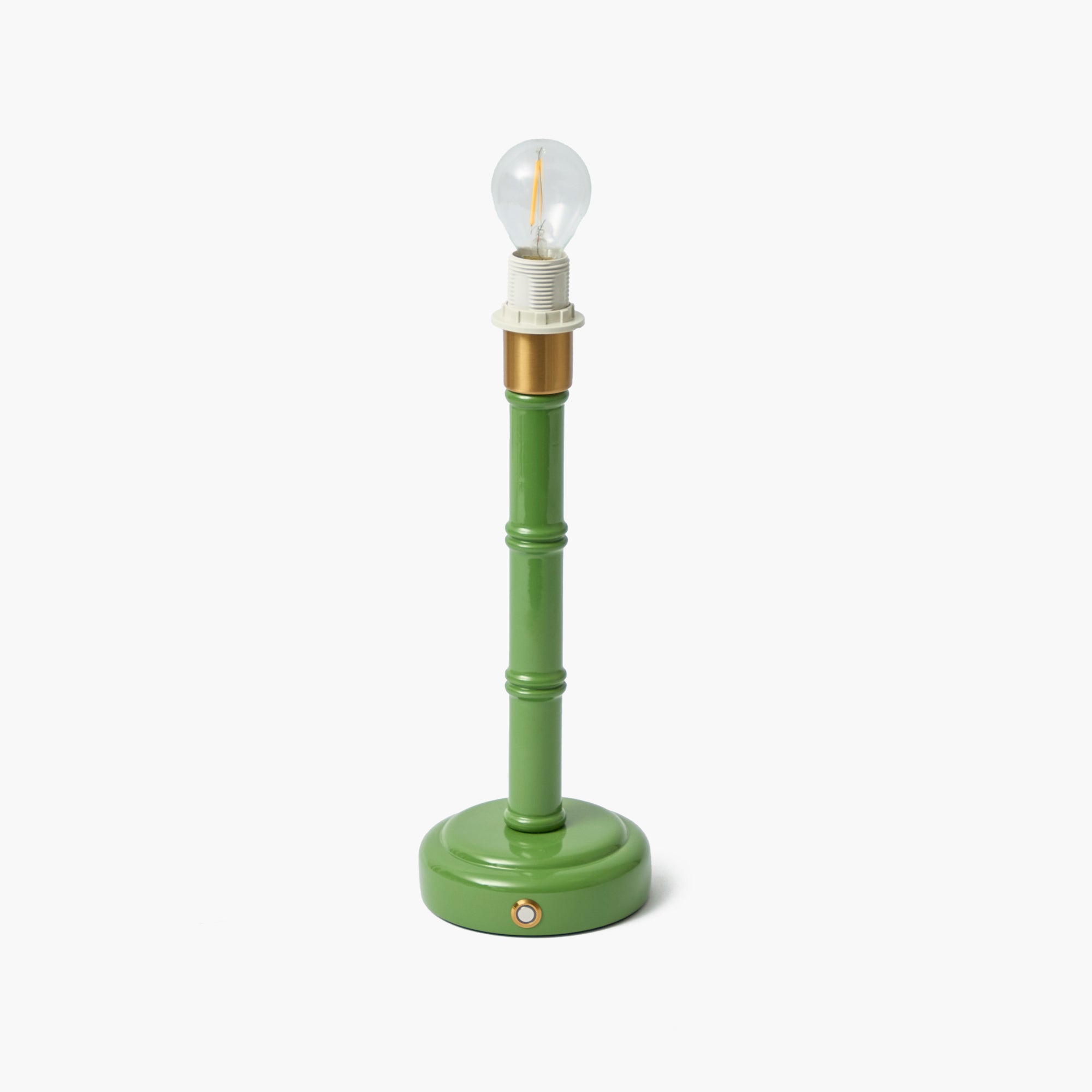 Green Leonora Lacquer Rechargeable Lamp with Green Frilled Silk Shade (18cm)