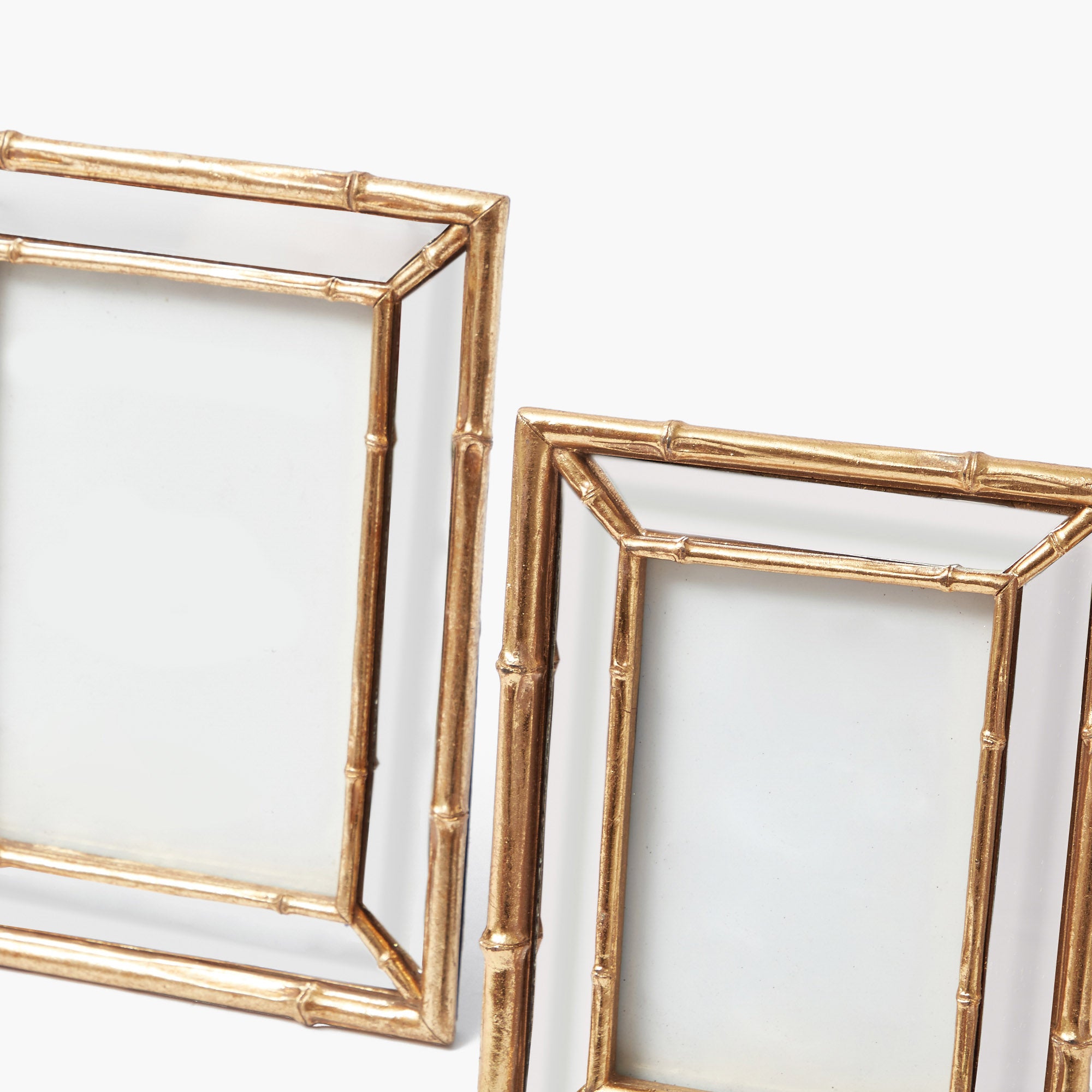 Gold Bamboo Mirror Photo Frame - 4"x6"