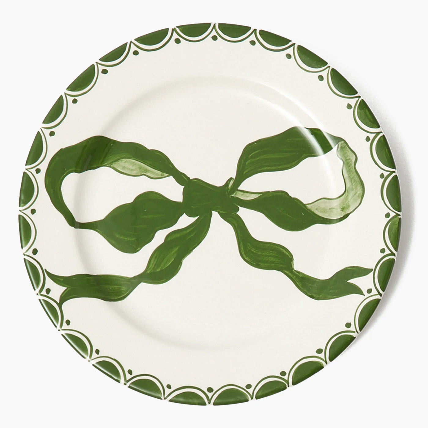 Marilyn Forest Green Bow Dinner Plate