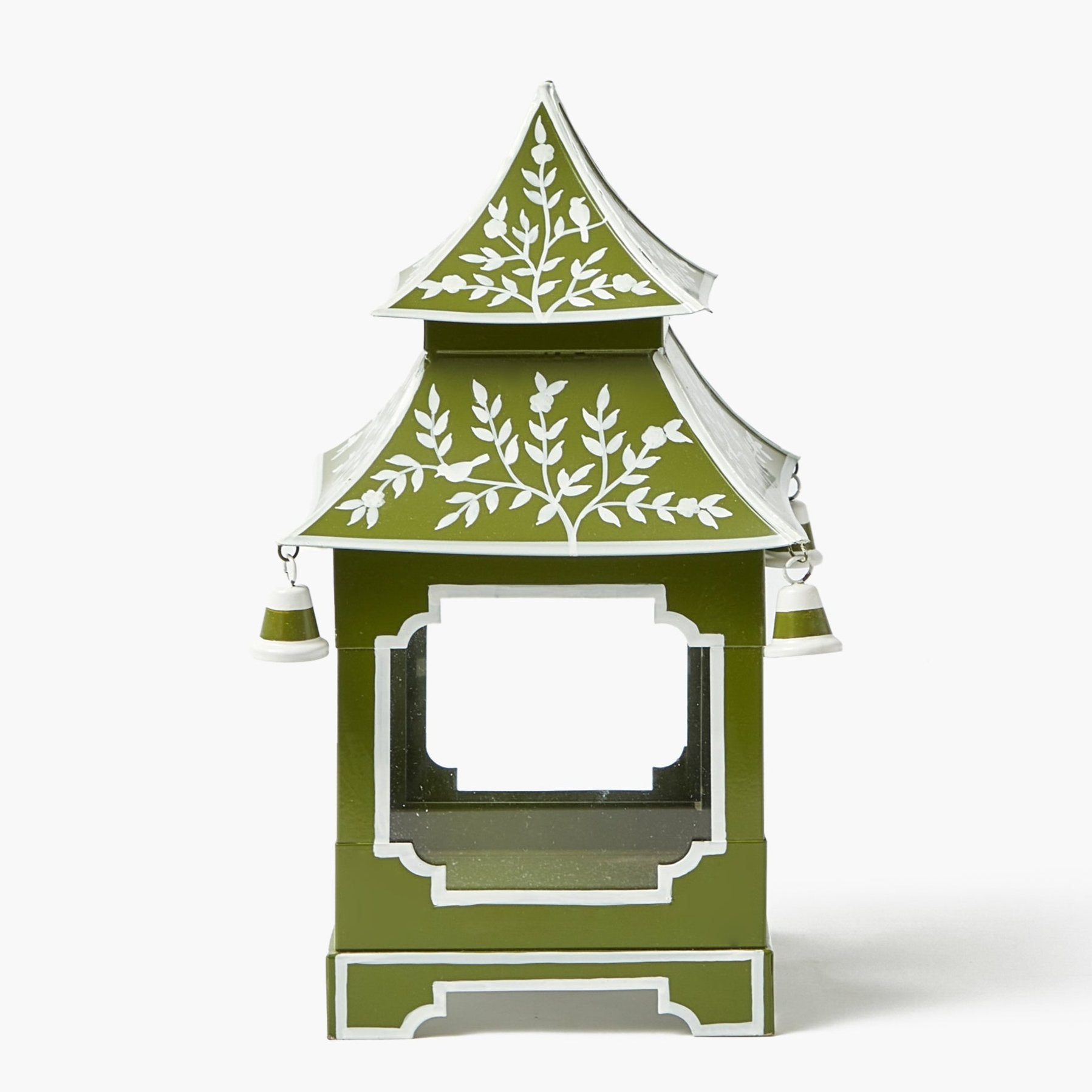 Olive Chinoiserie Pagoda Lantern