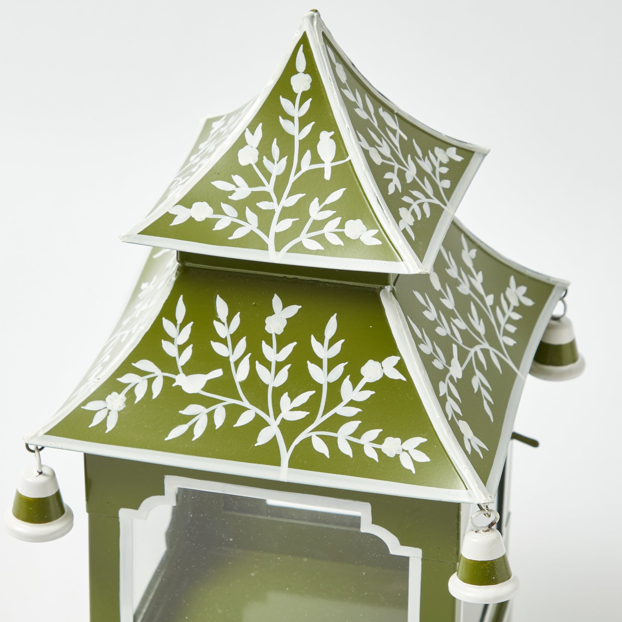 Olive Chinoiserie Pagoda Lantern