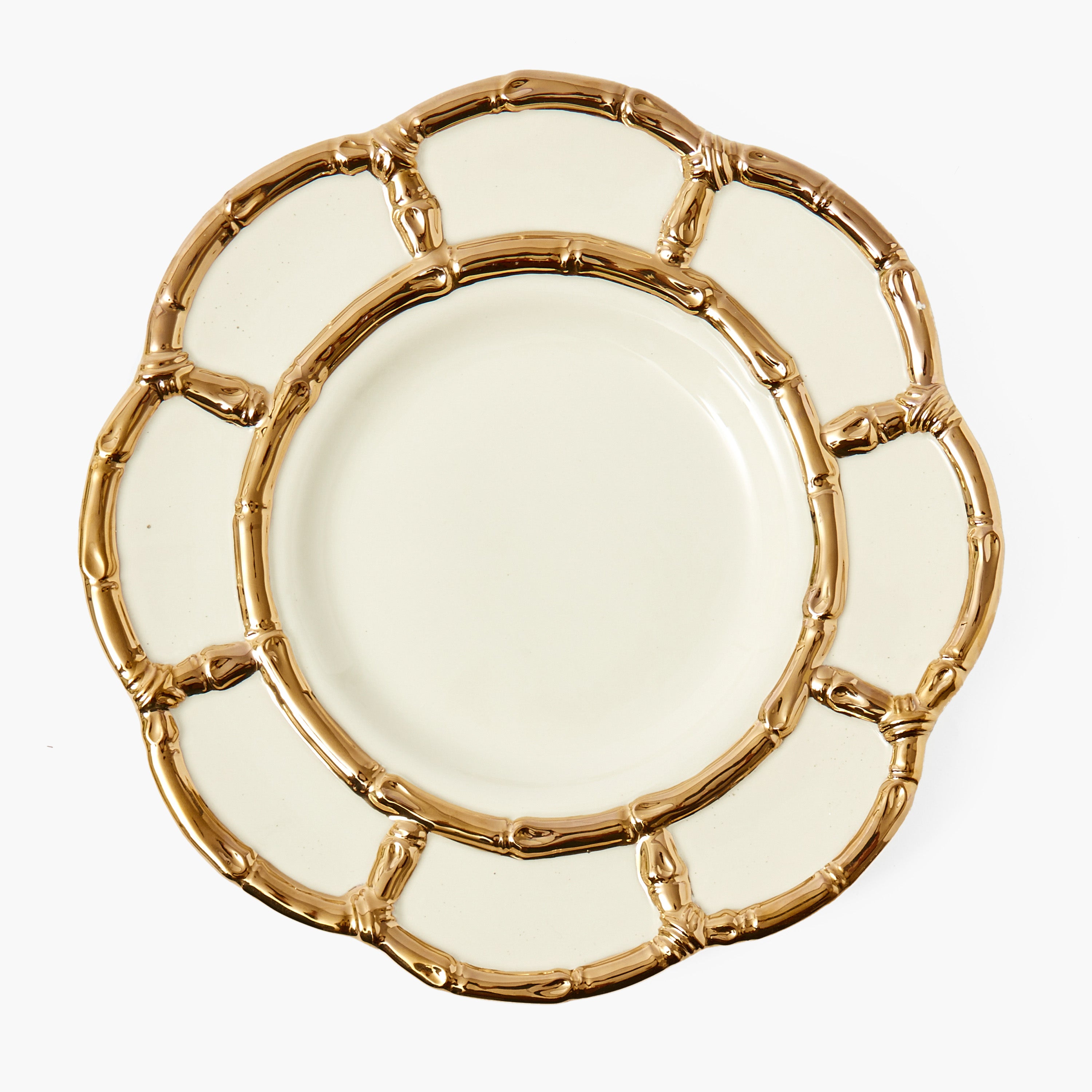 Gold Petal Bamboo Ceramic Dinner Plate