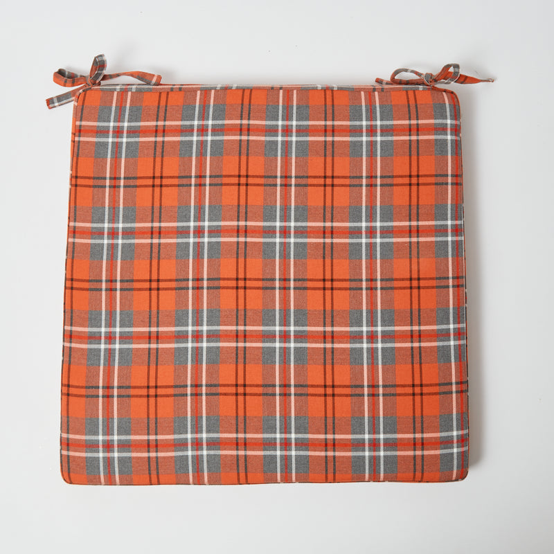Set of Fife tartan seat pad cushions, perfect for adding a touch of heritage.