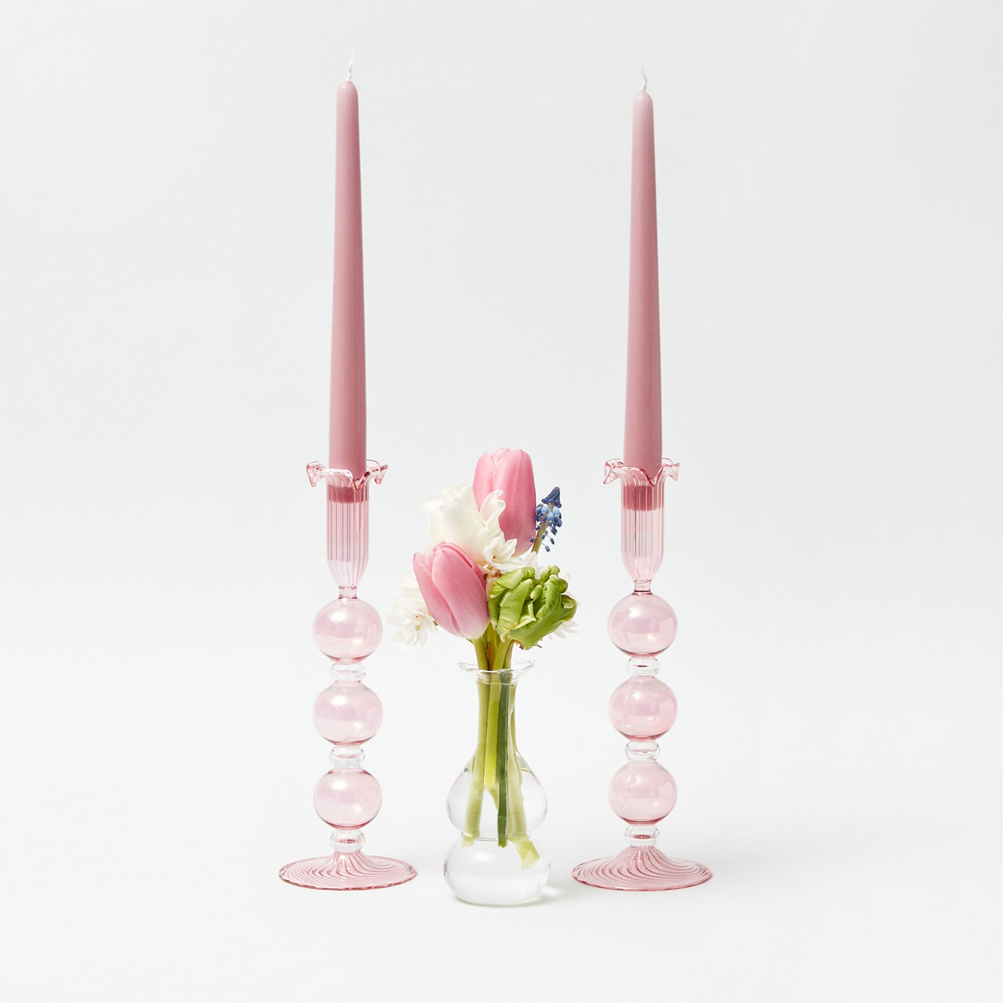 Eden Pink Candle Holder (Pair)