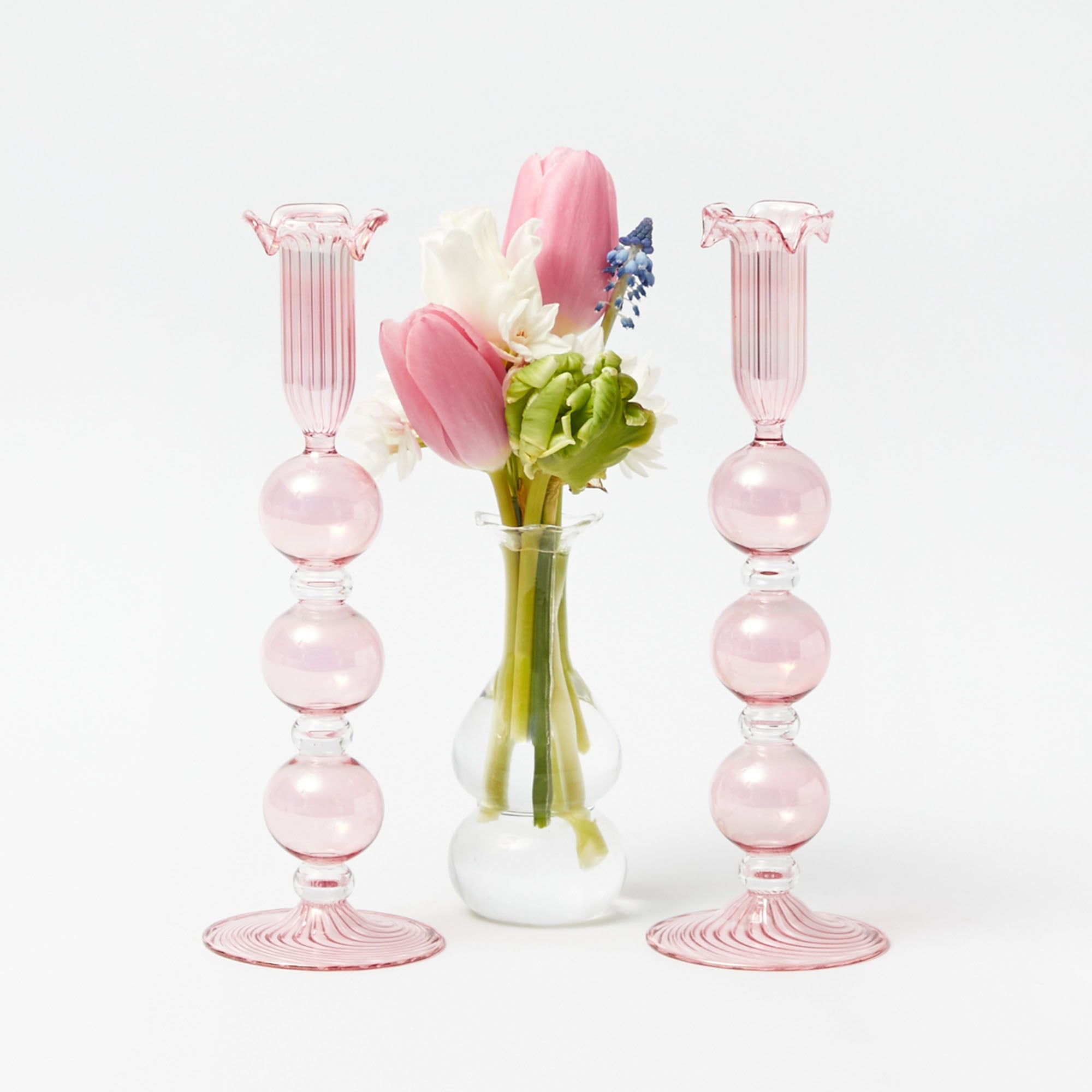 Eden Pink Candle Holder (Pair)