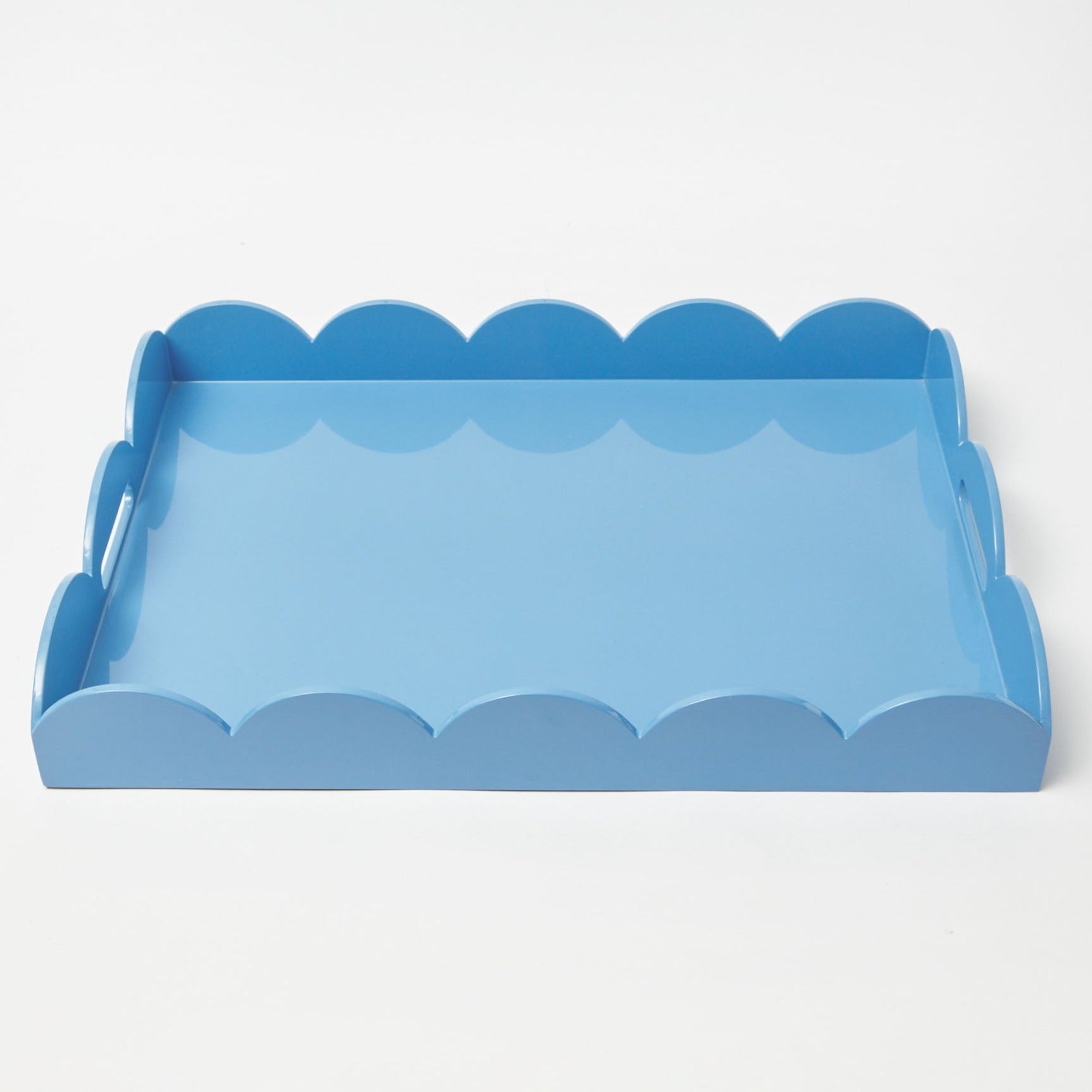 Blue Lacquer Scalloped Tray