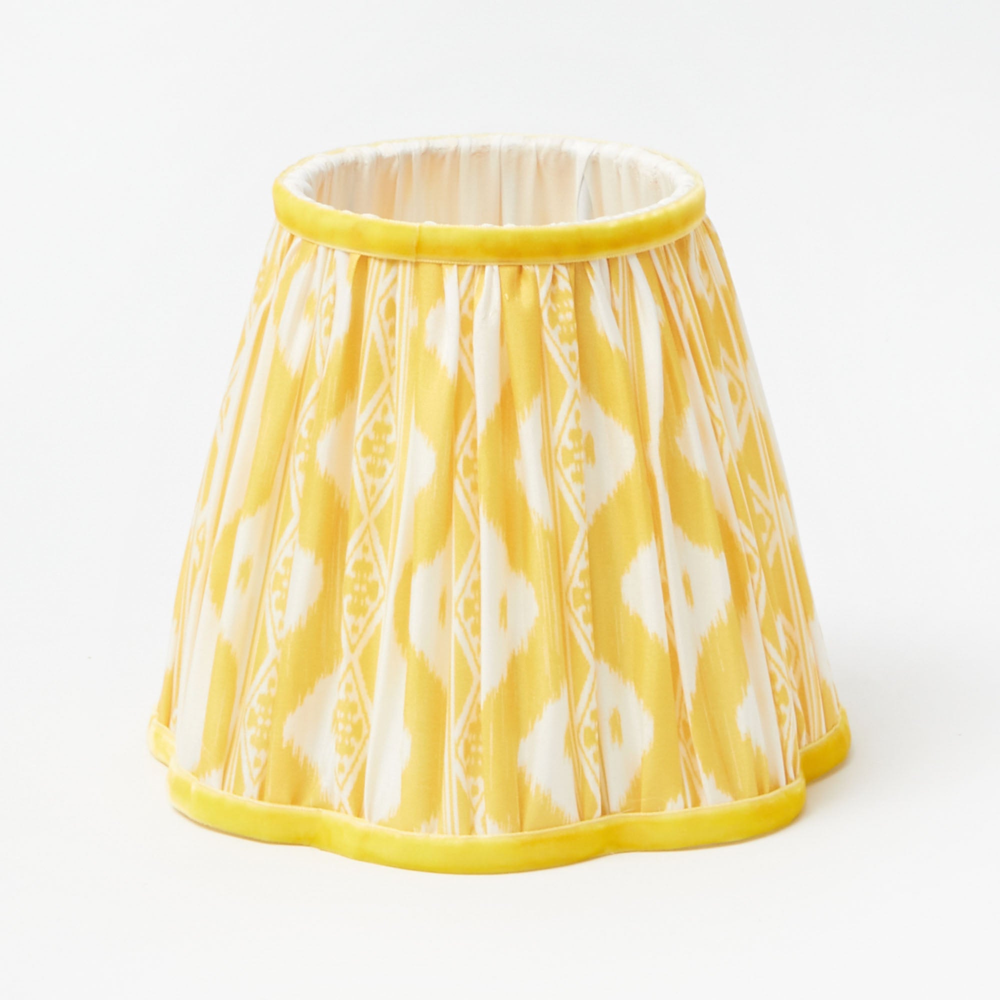 Tall Rechargeable Lamp with Yellow Ikat Shade (18cm)