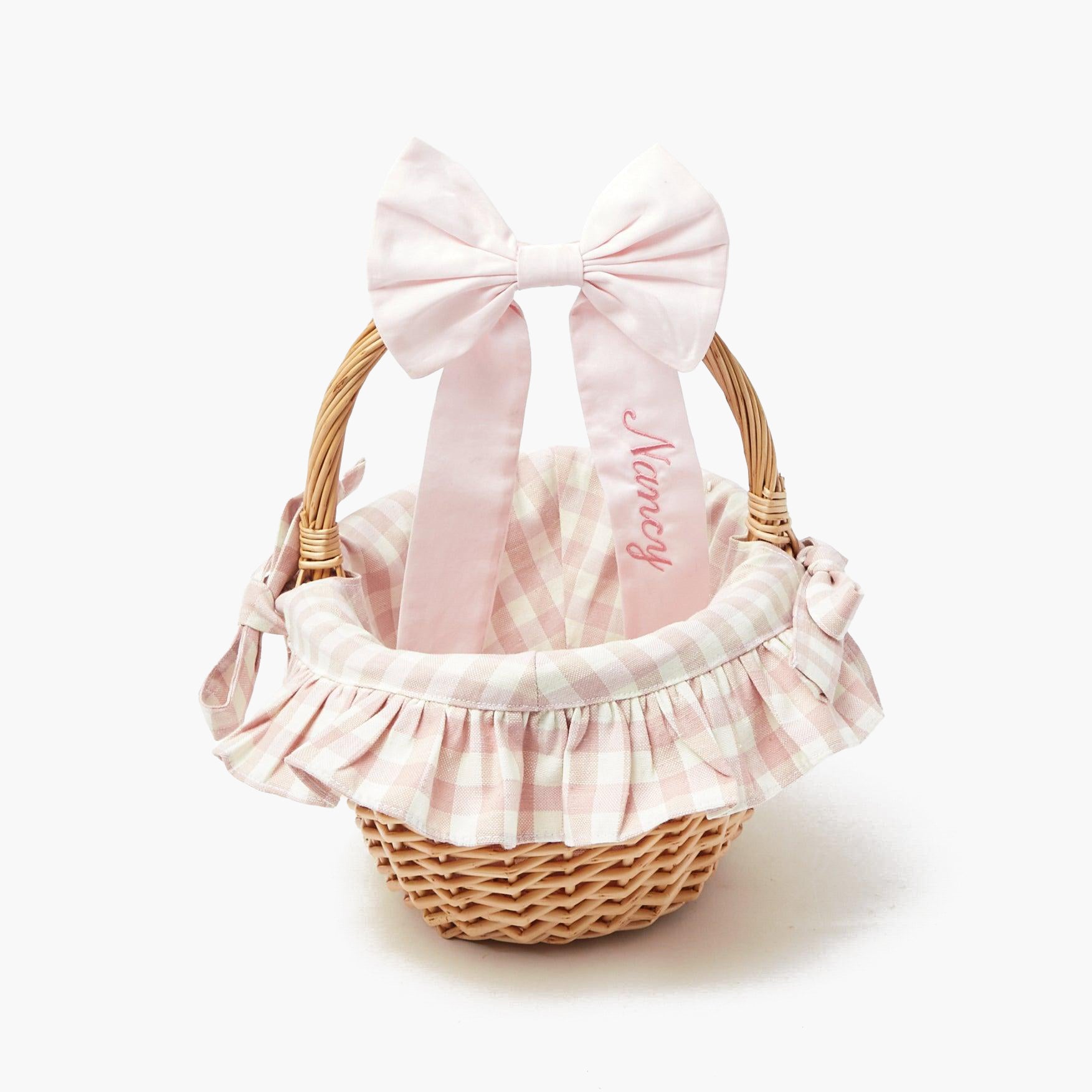 Pink Gingham Basket