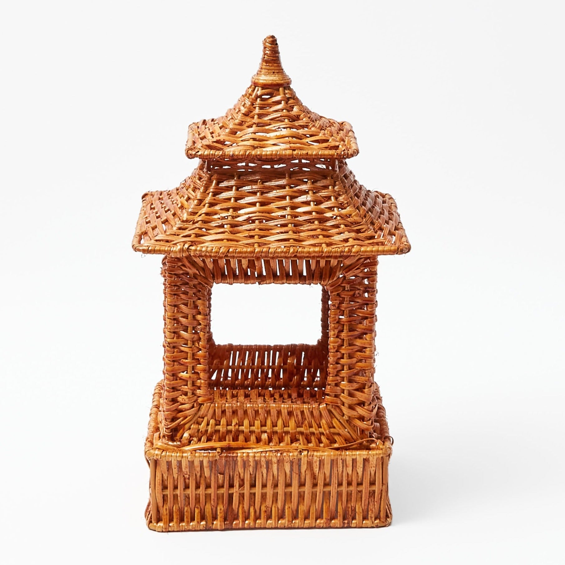 Burnt Rattan Pagoda Lantern