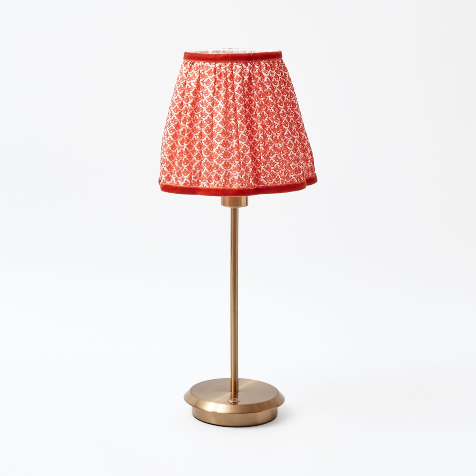 Tall Rechargeable Lamp with Orange Lotus Shade (18cm)