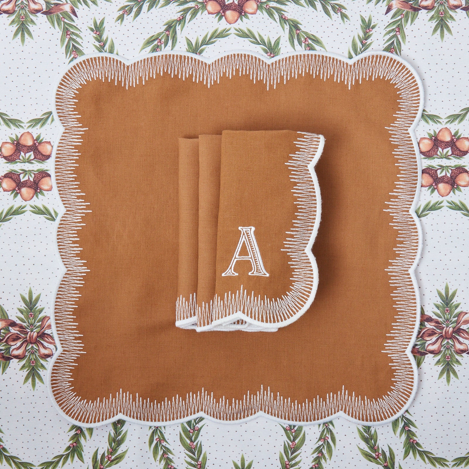 Alathea Caramel Linen Napkins (Set of 4)