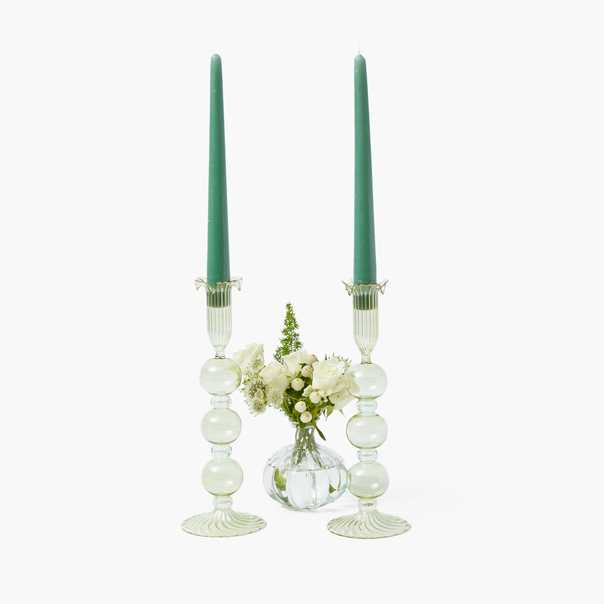 Eden Green Candle Holders (Pair)