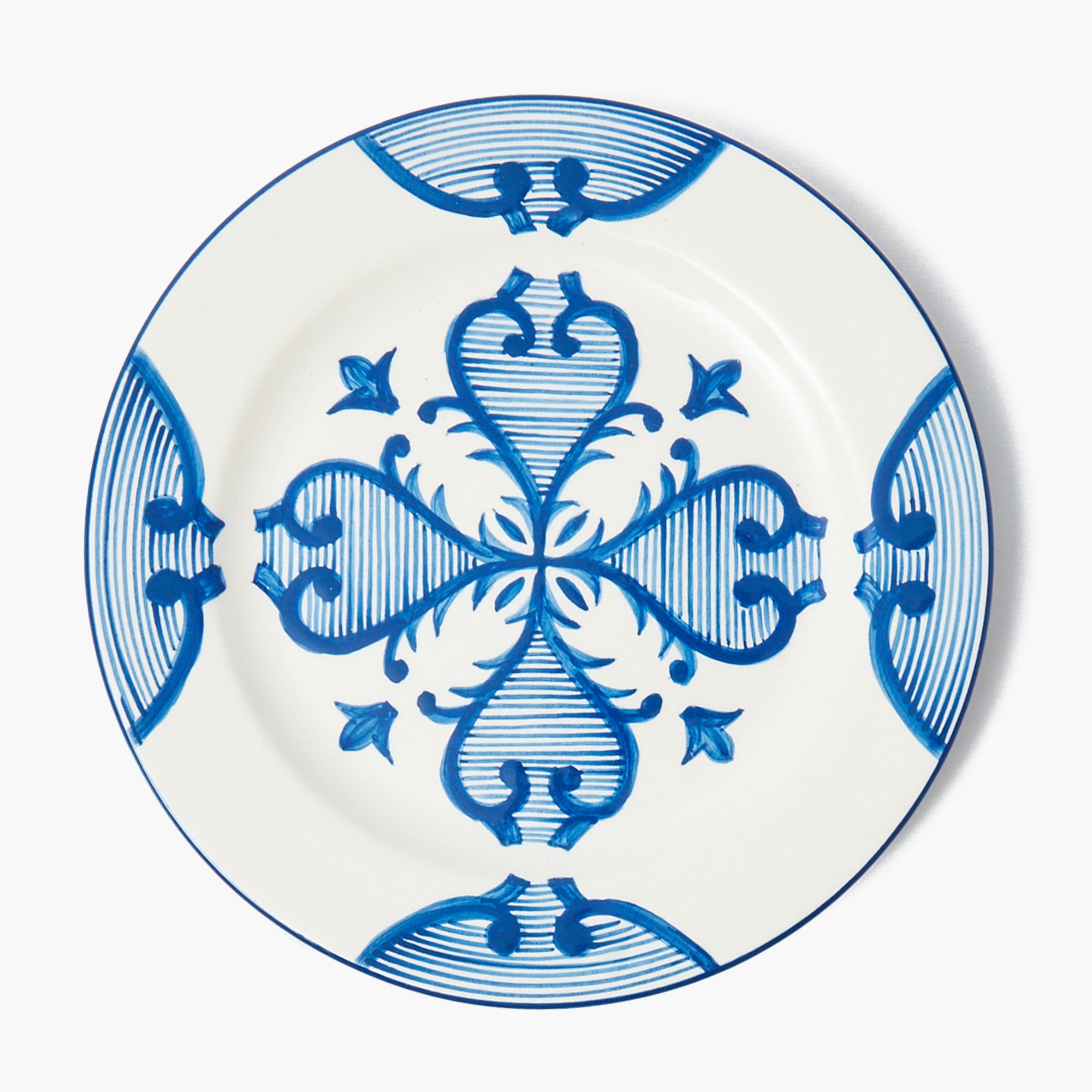 Blue Quatrefoil Dinner Plate