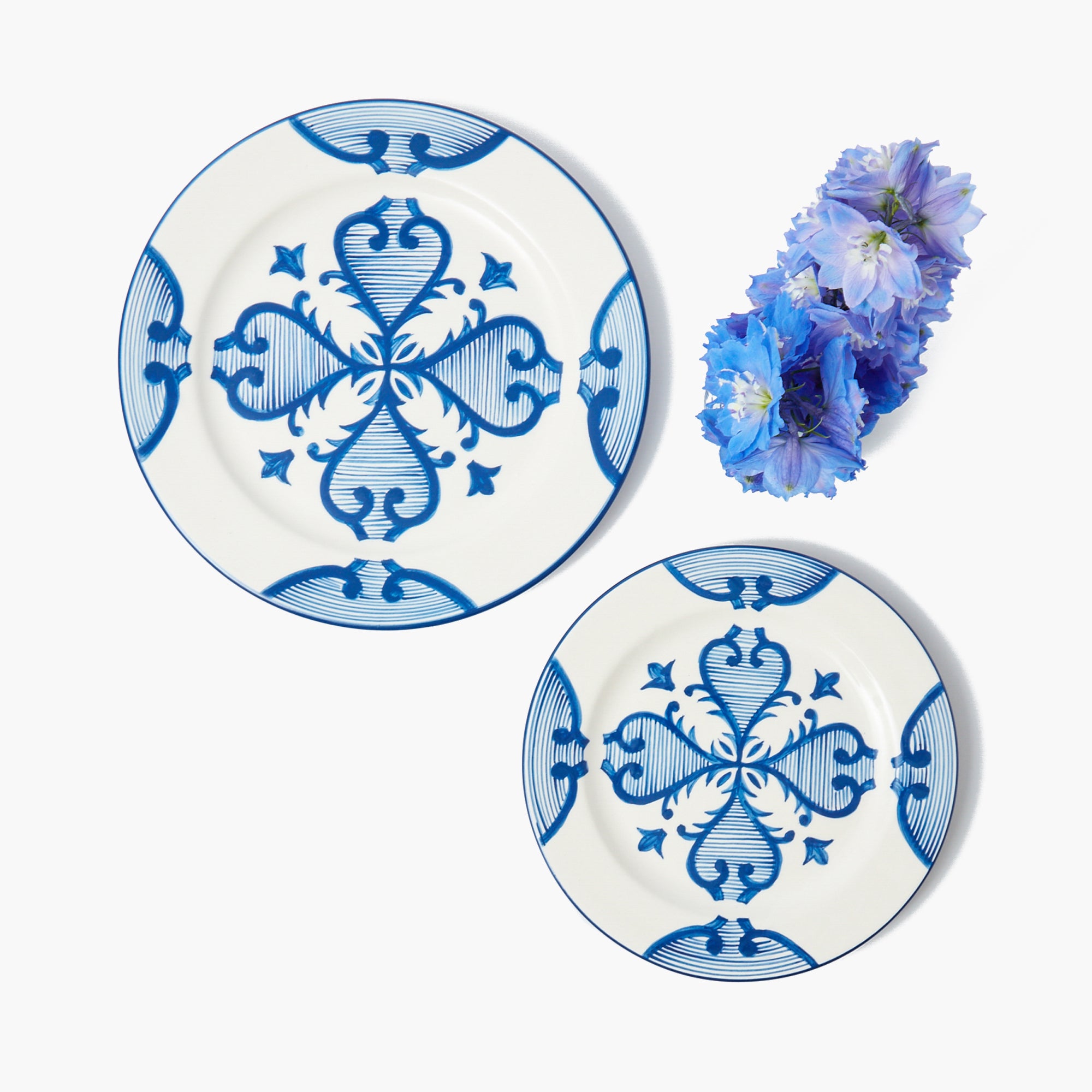 Blue Quatrefoil Starter Plate