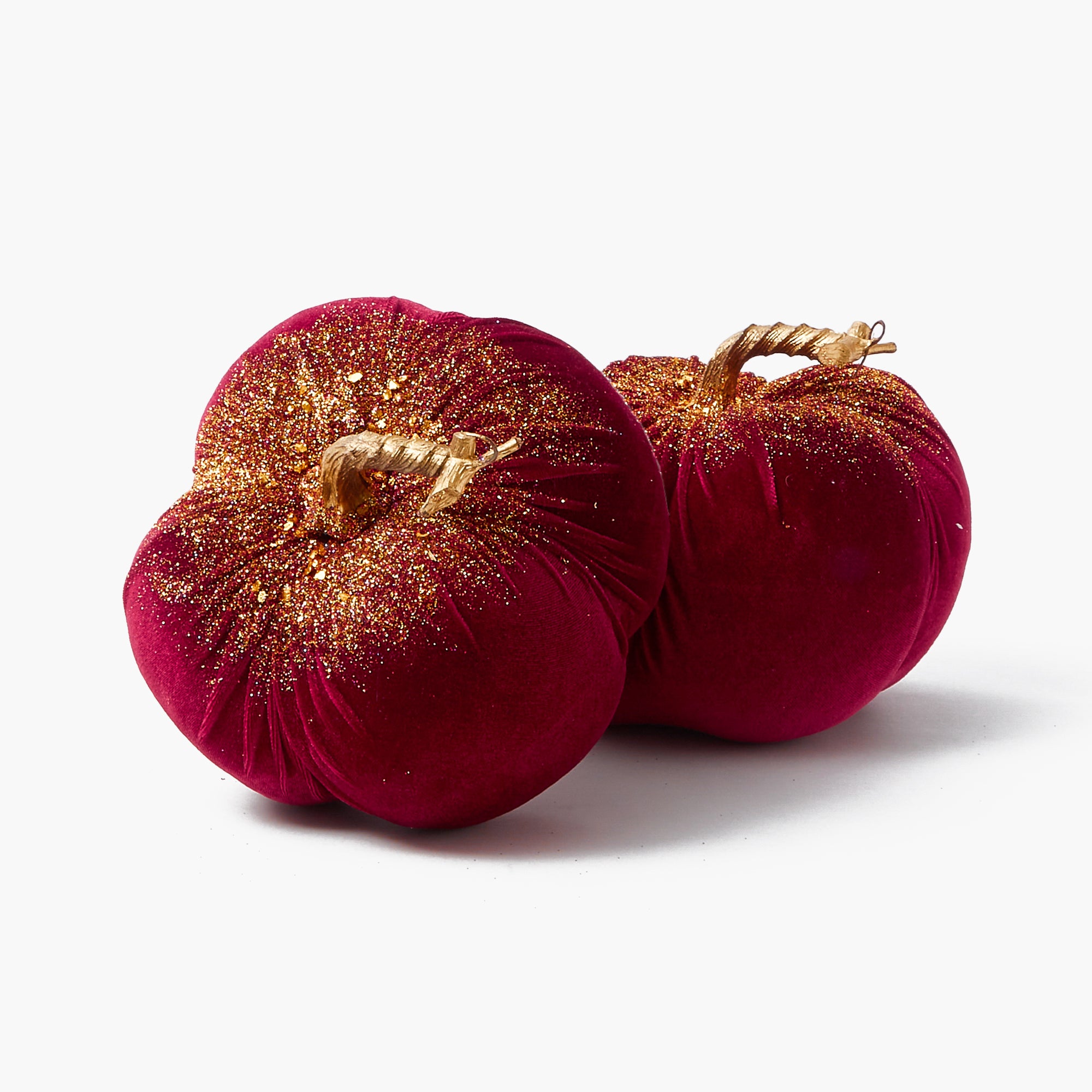 Burgundy Glitter Pumpkin (Pair)