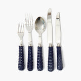 Navy Rattan Cutlery (5 piece)