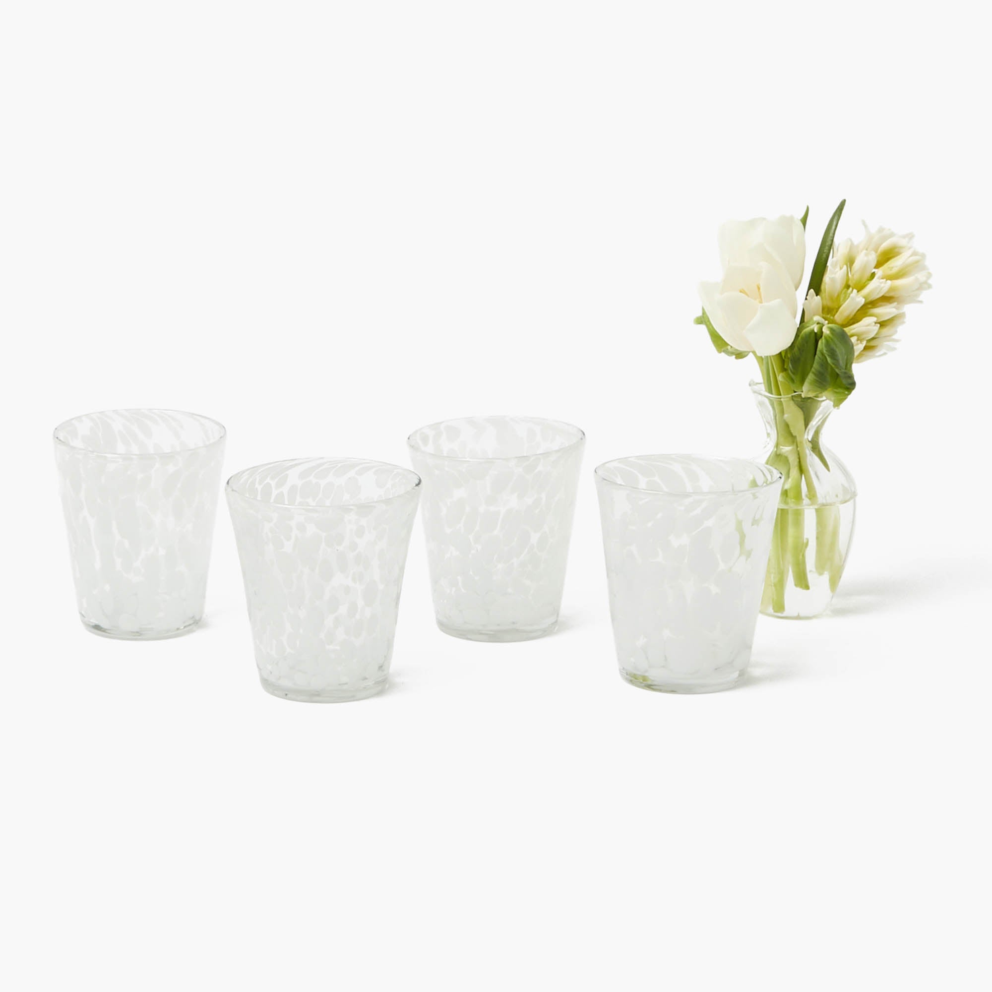 Dappled White Glasses & Jug Set