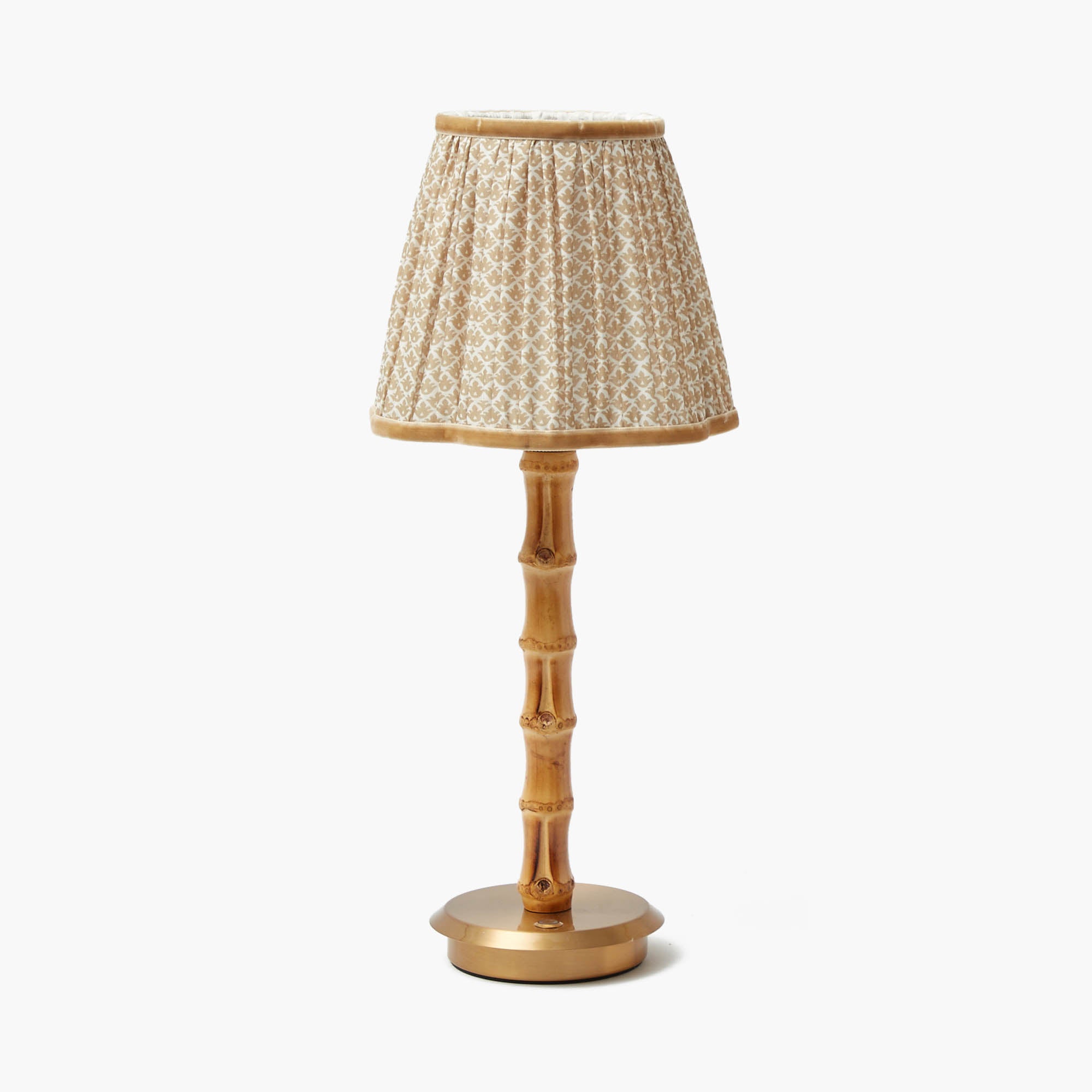 Rechargeable Bamboo Lamp with Putty Lotus Shade (18cm)