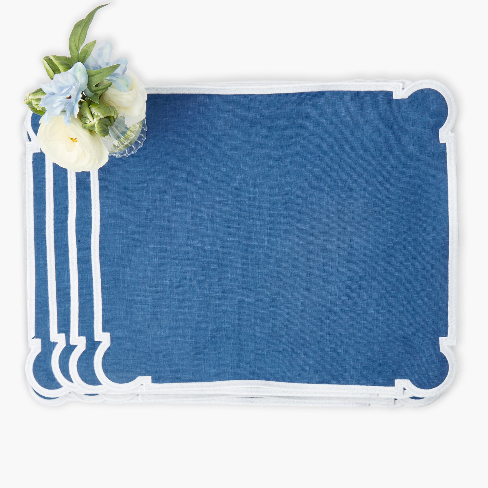 Azure Blue Linen Placemats (Set of 4)