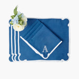 Azure Blue Linen Placemats & Napkins (Set of 4)